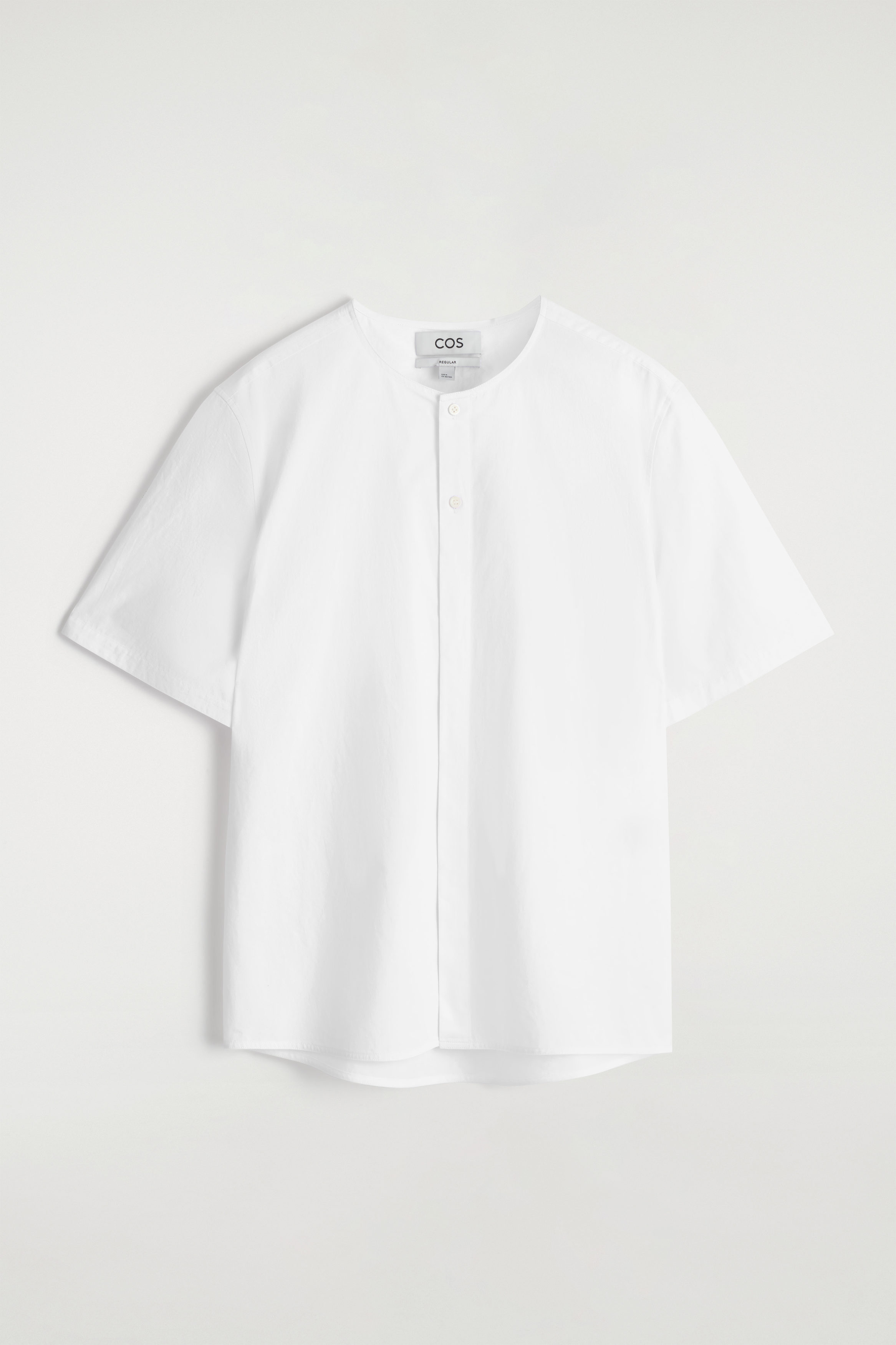 HALF ZIP COTTON T-SHIRT - WHITE | COS