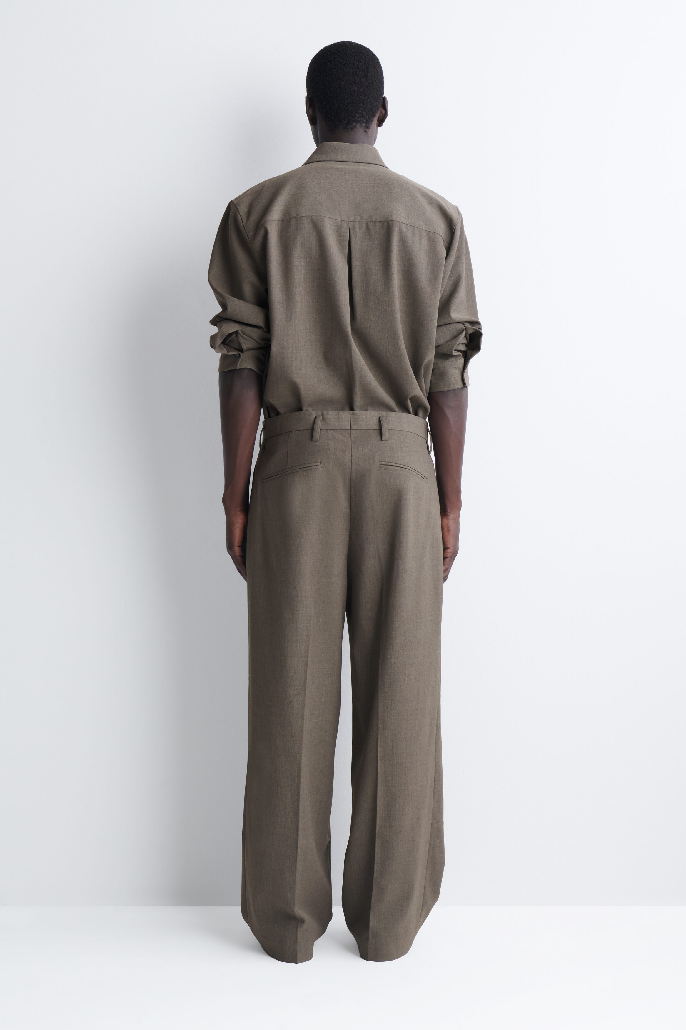 WOOL-BLEND RELAXED-FIT WIDE-LEG PANTS - thumbnail 4