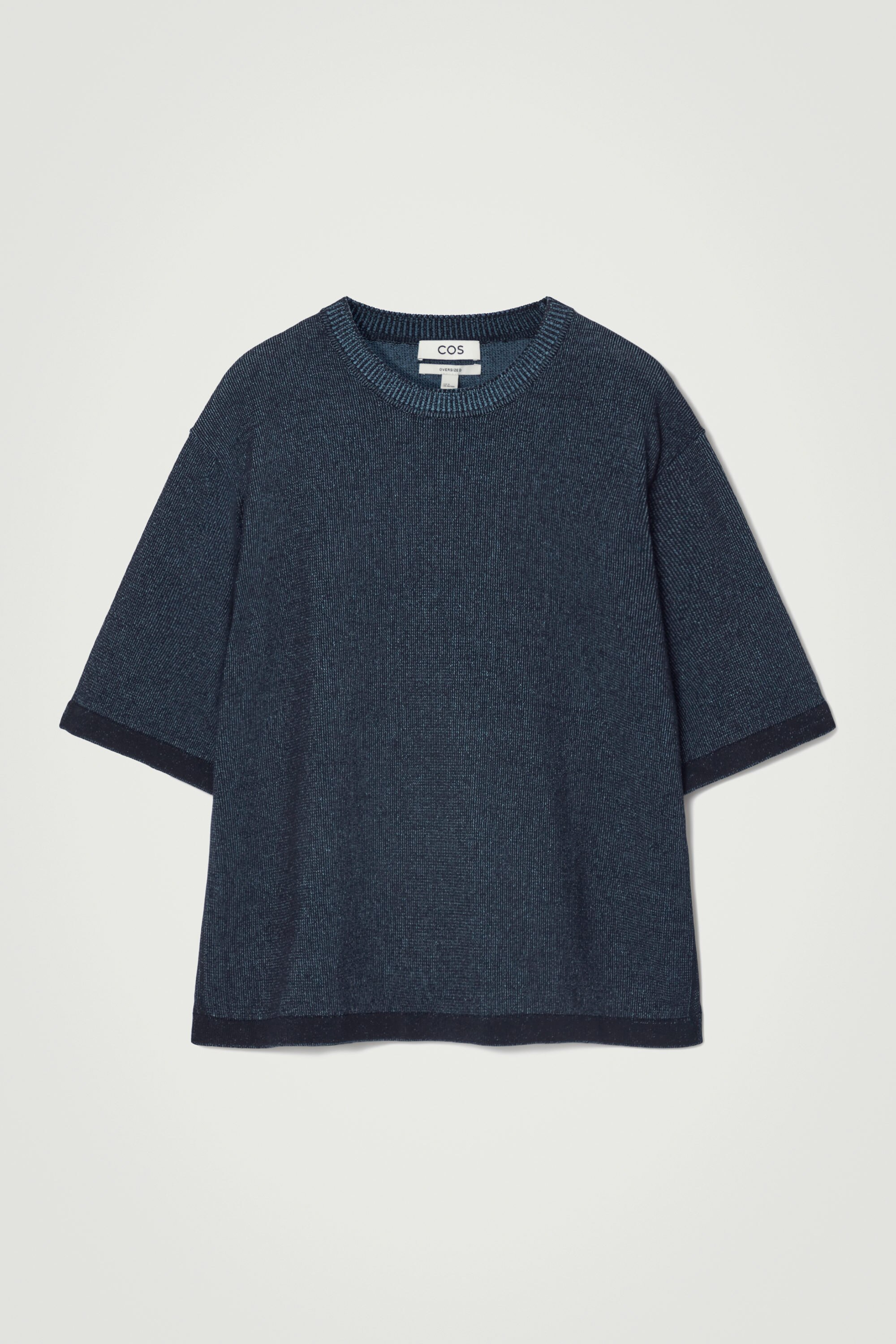 “COS MEN” コットンニットヘンリーネックTシャツ KNITTED COTTON HENLEY T-SHIRT ニットコットンヘンリーTシャツ