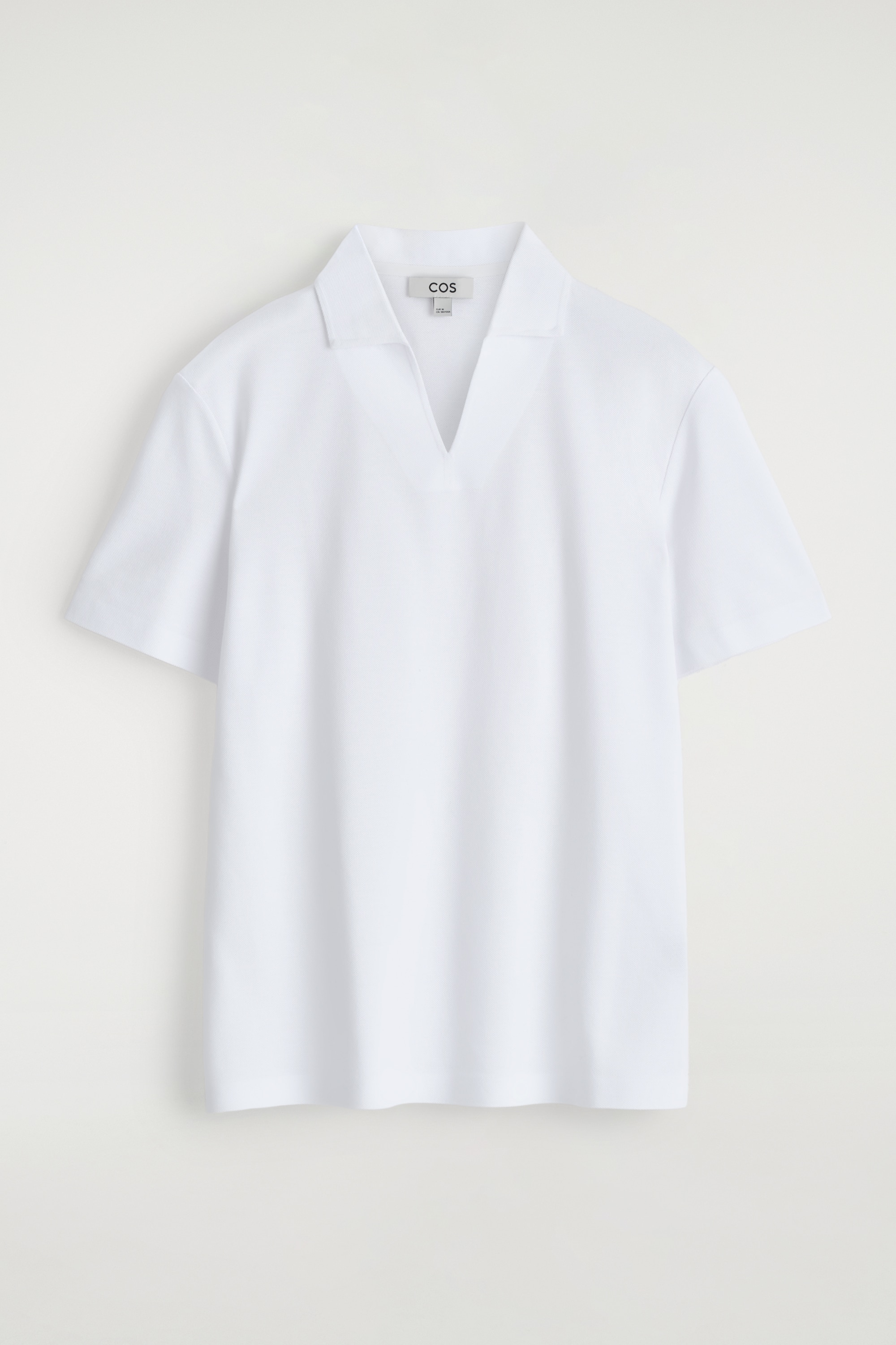 KOSZULKA POLO Z PIKI BAWEŁNIANEJ - BIAŁY/NIEBIESKI