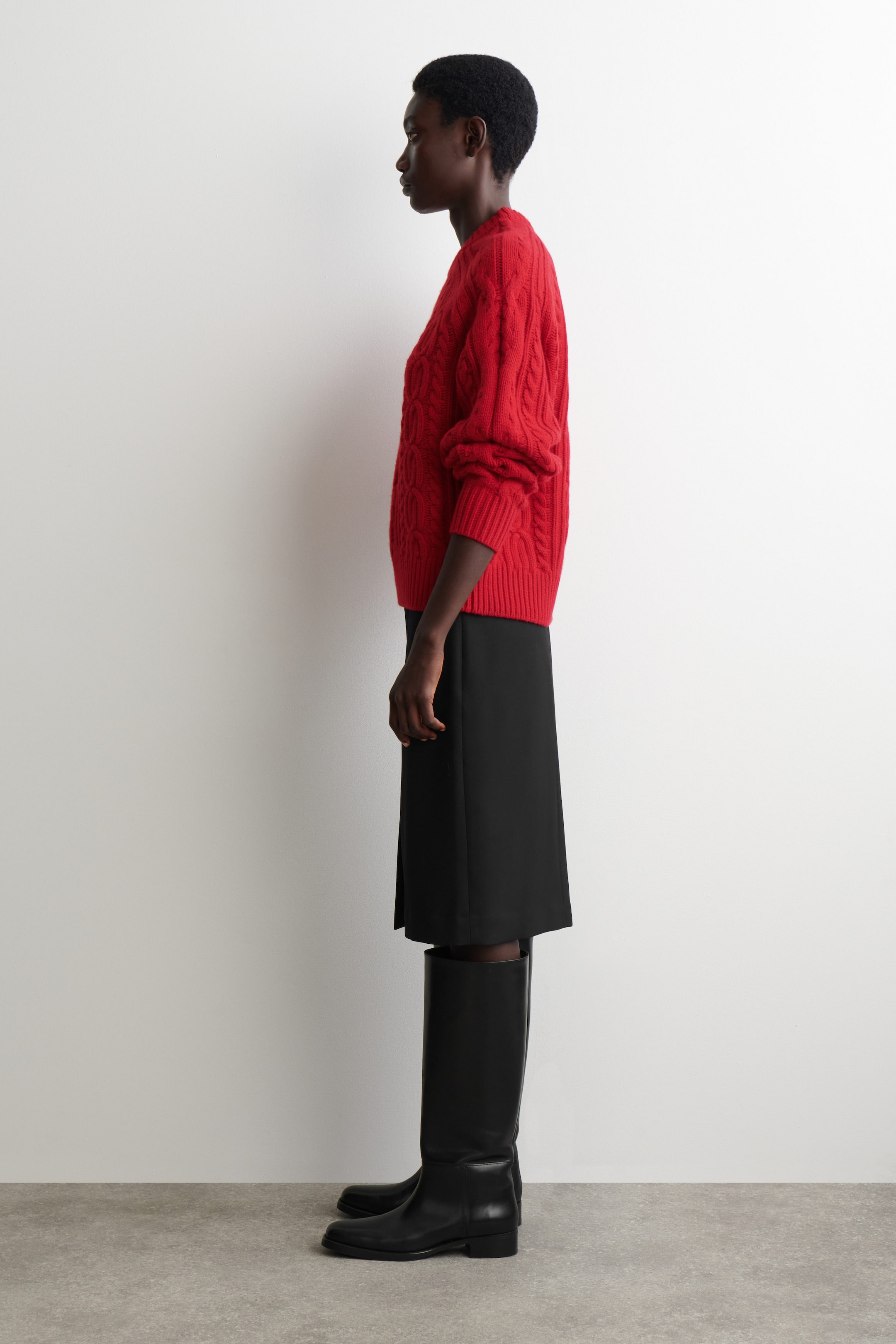 CABLE-KNIT WOOL-CASHMERE SWEATER