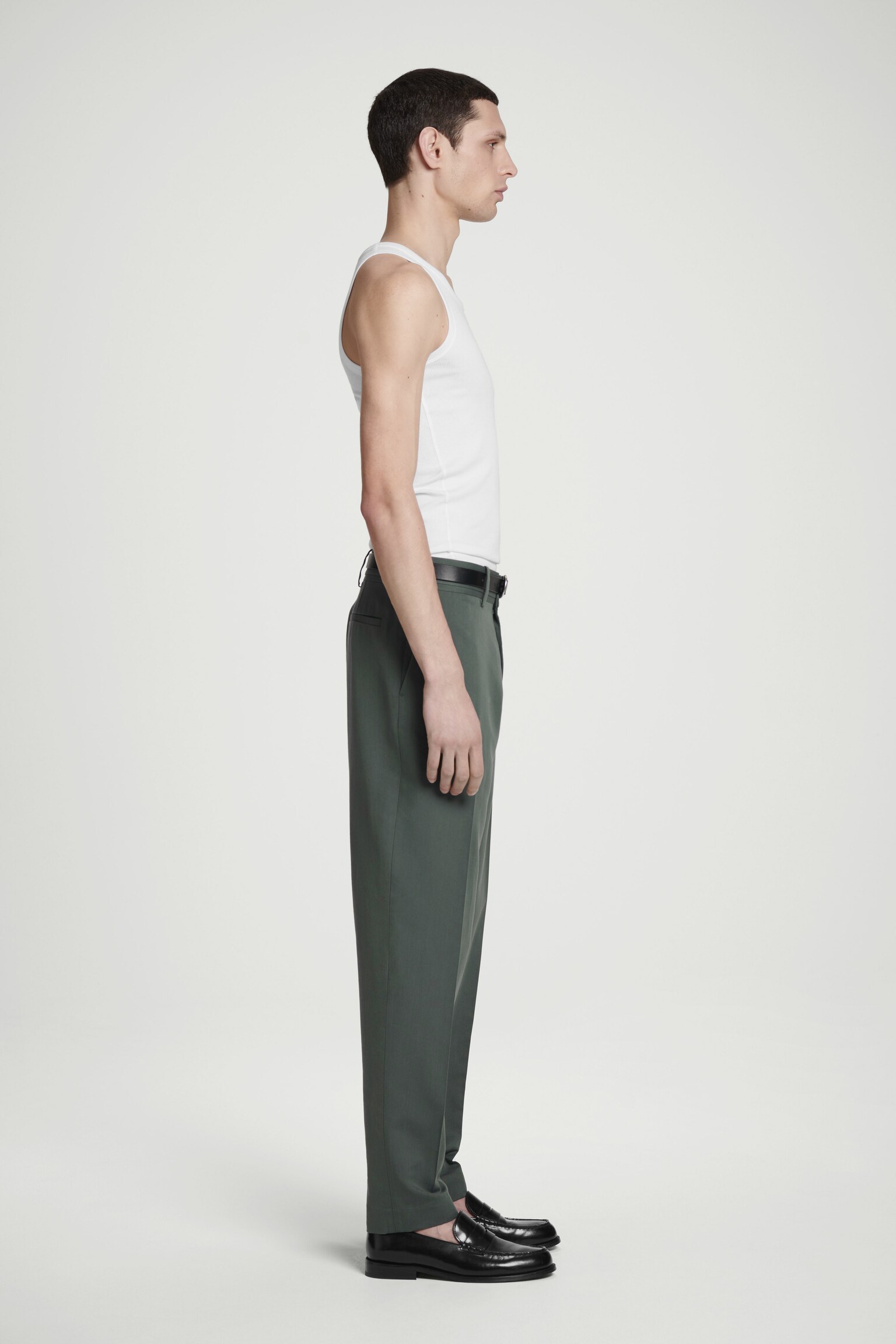 PANTALON DE COSTUME DROIT - VERT FONCÉ/BLEU MARINE - 4
