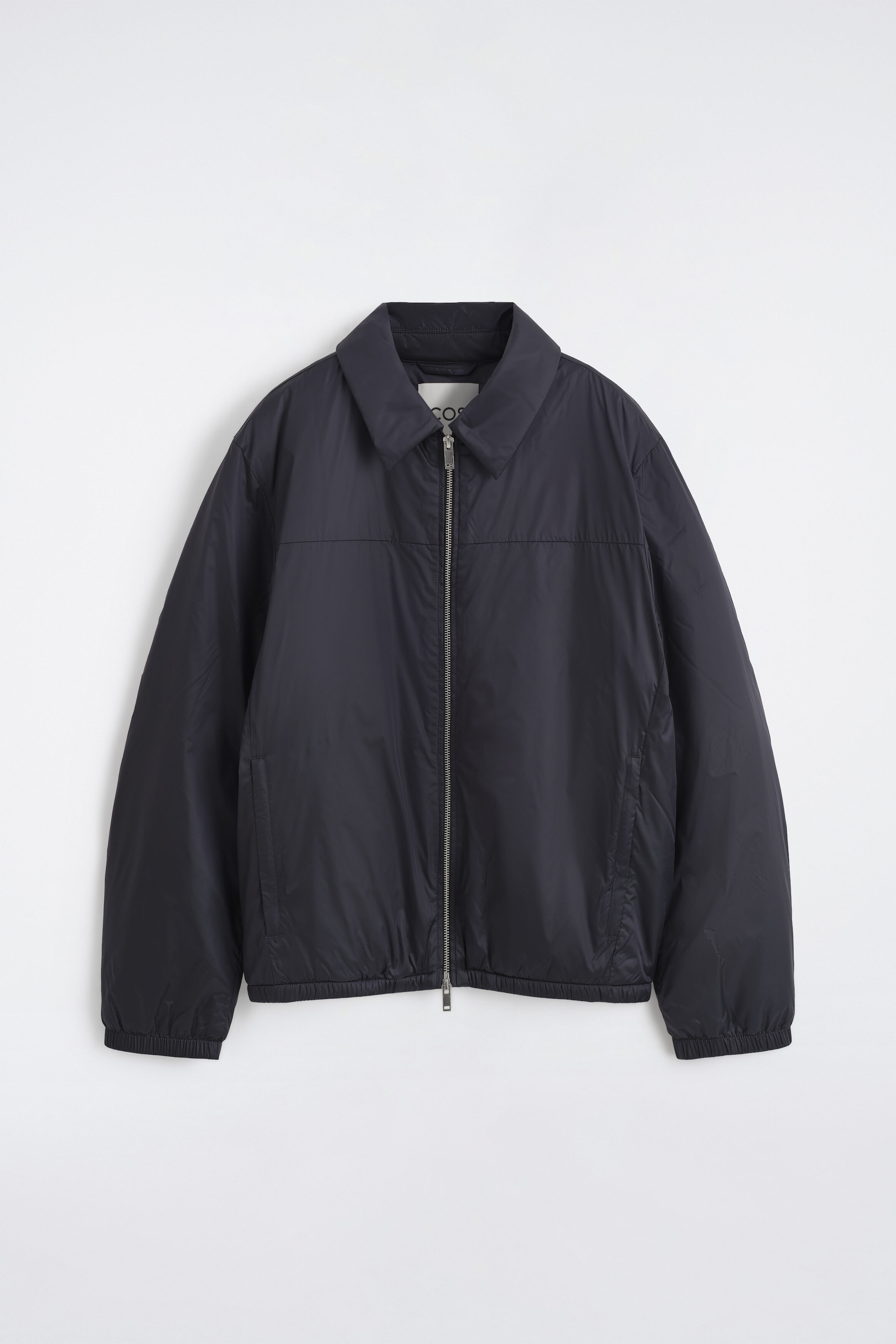 PADDED NYLON ZIP-UP BOMBER JACKET