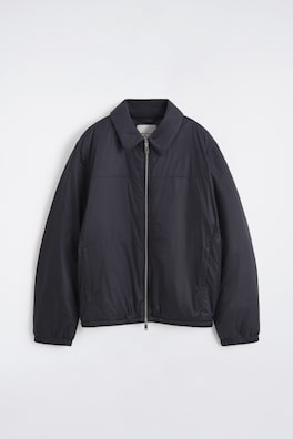 PADDED NYLON ZIP-UP BOMBER JACKET — NAVY 9