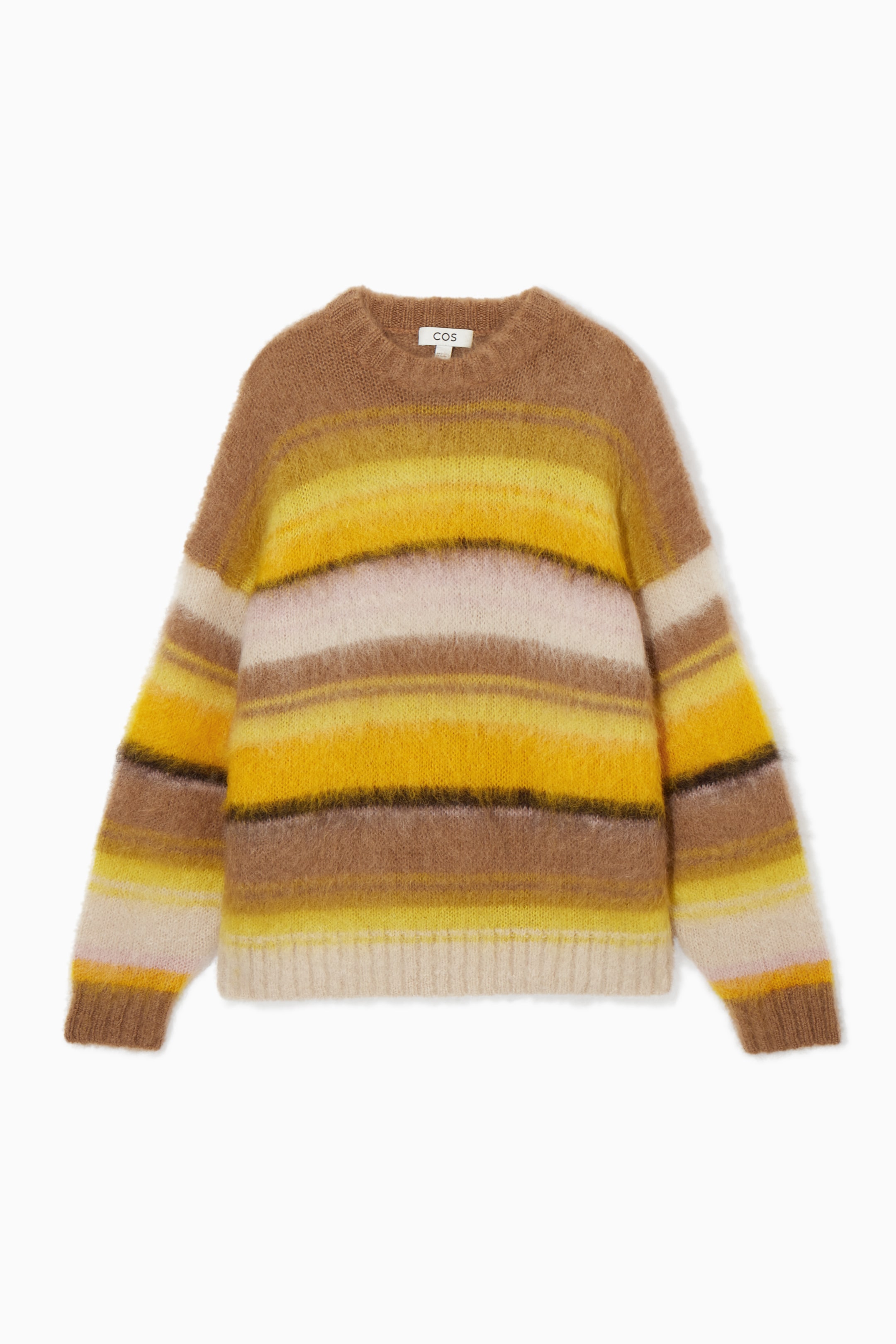 View larger image: REGULAR-FIT MOHAIR JUMPER - BROWN / YELLOW / STRIPED - Ladies | H&M GB 1