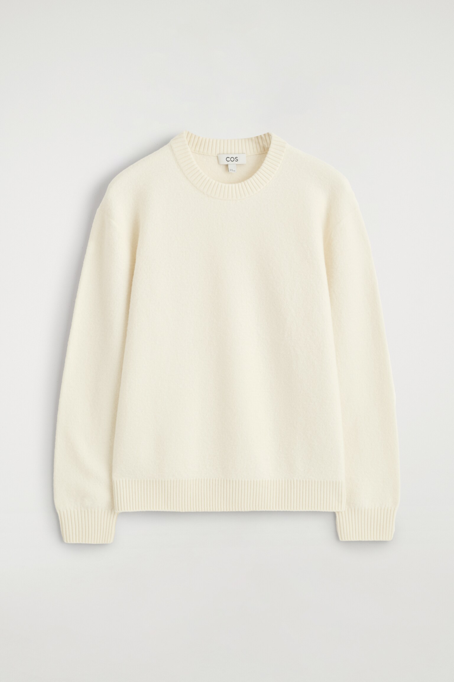 PULL À COL RAS-DU-COU EN LAINE BOUILLIE - ÉCRU/NOIR/NOIR / BEIGE / RAYURES - 2