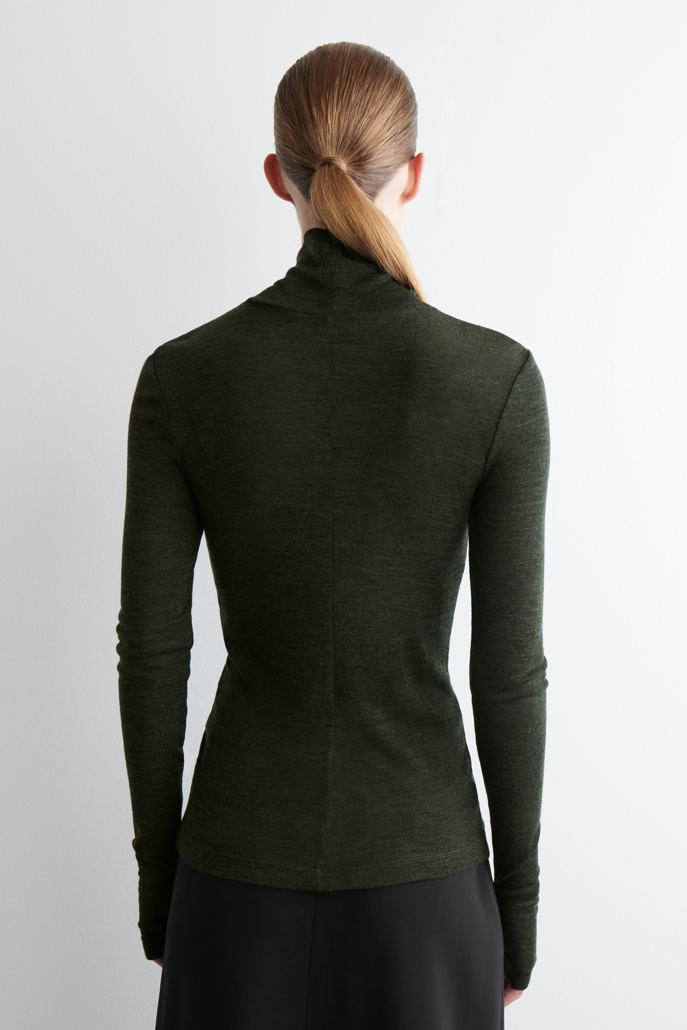 MERINO WOOL HIGH-NECK TOP - LIGHT BLUE | COS