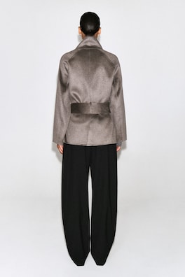 BELTED DOUBLE-FACED CASHMERE JACKET — STONE 6