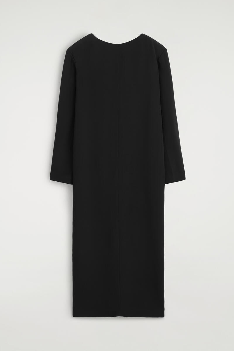 Button-Detail Silk-Crepe Maxi Dress