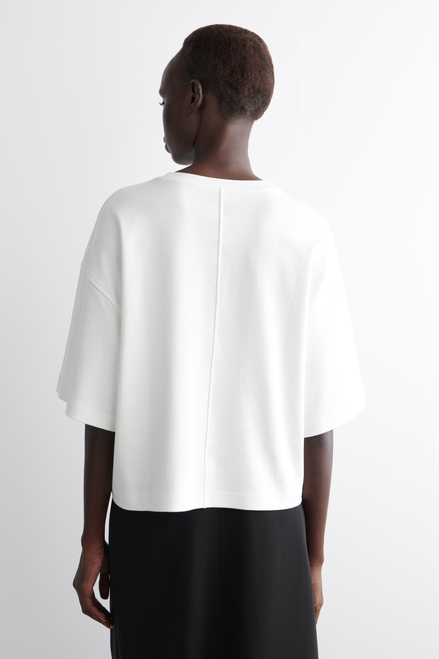 KASTENFÖRMIGES OVERSIZED-T-SHIRT - WEISS/HELLBLAU - 3