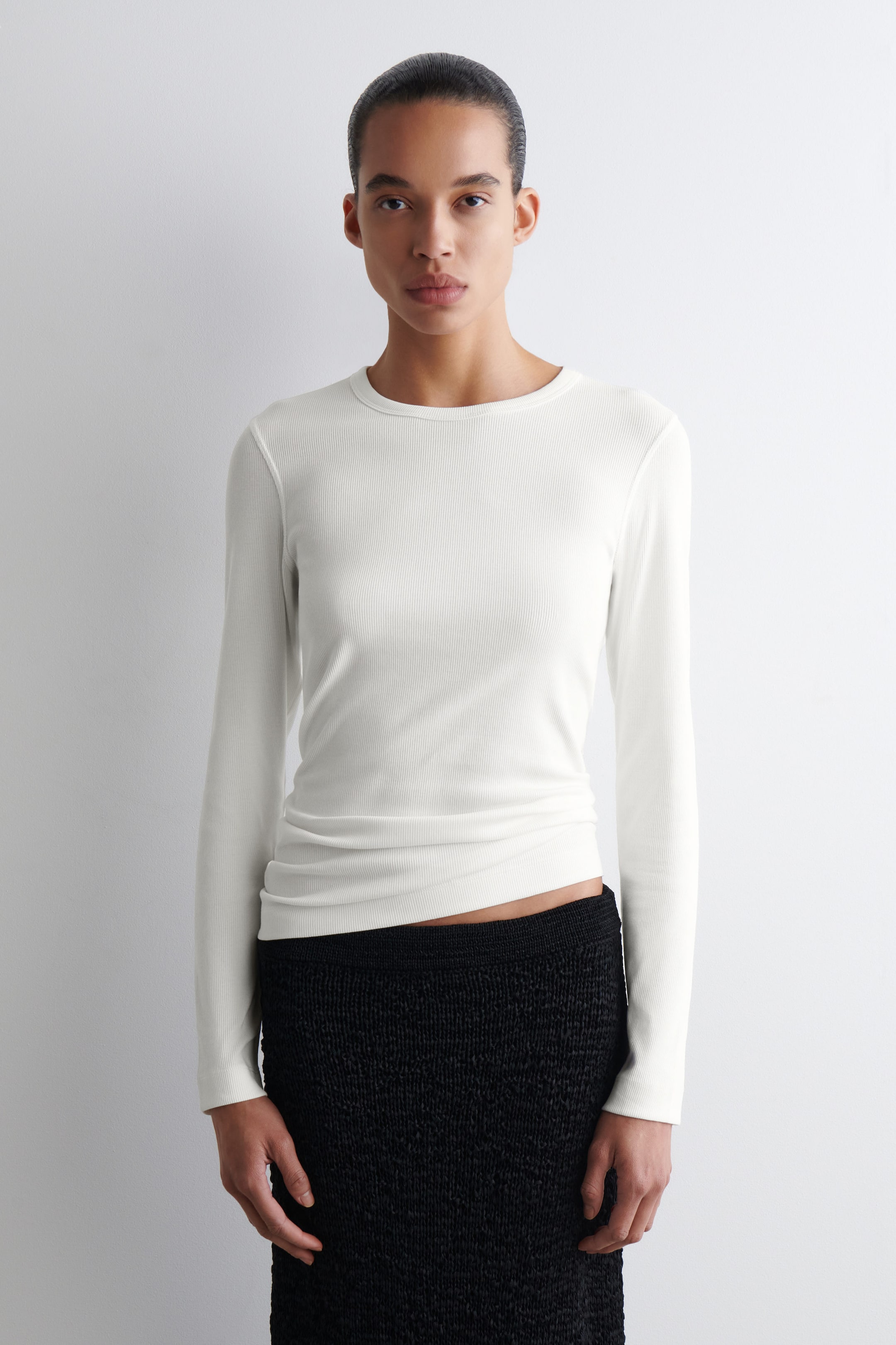 RIBBED JERSEY LONG-SLEEVED TOP
