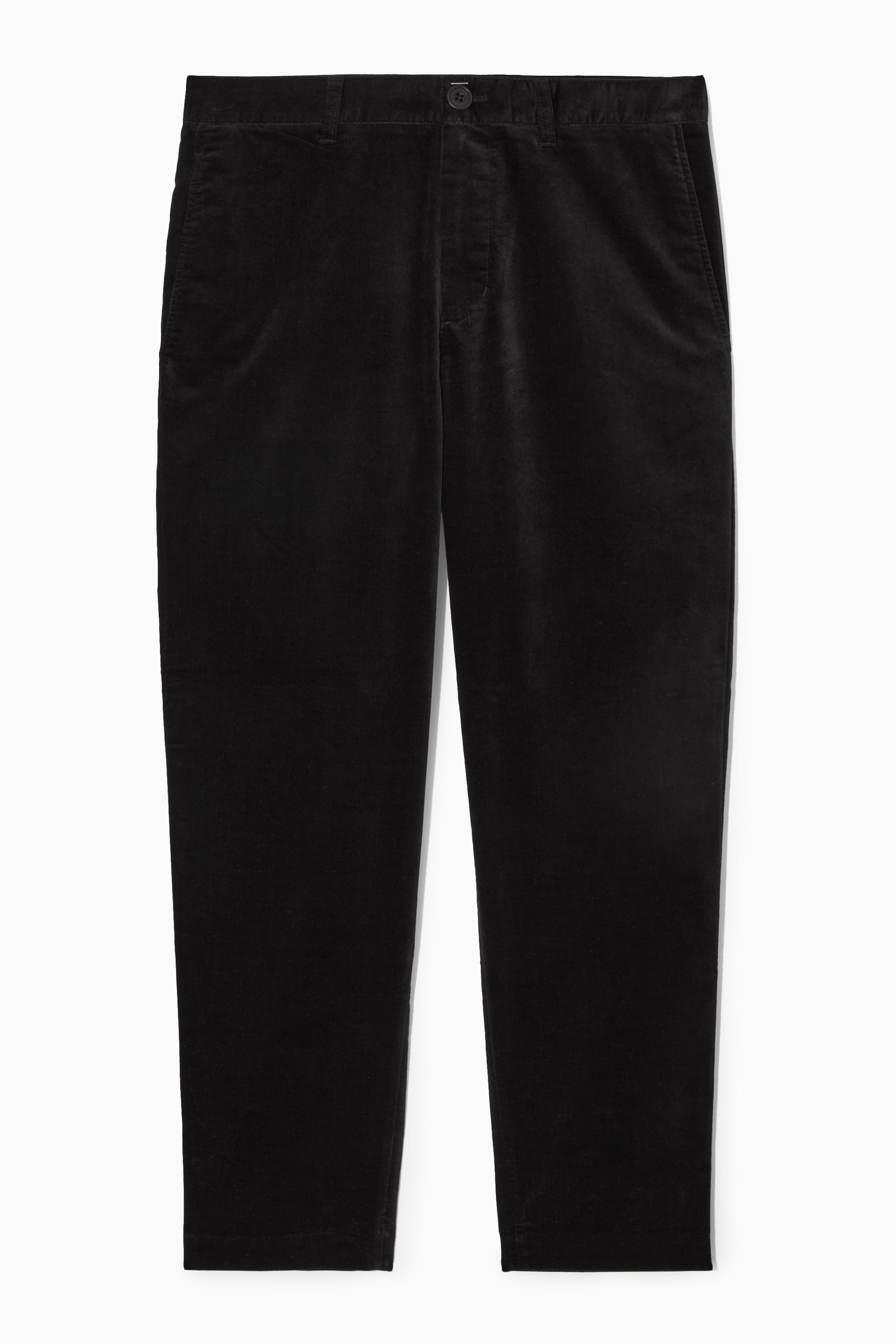View larger image: COTTON-MOLESKIN STRAIGHT-LEG TROUSERS - BLACK - Men | H&M GB 1
