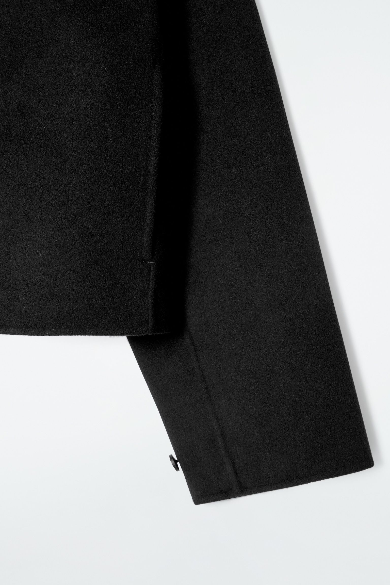 CHAQUETA CORTA DE LANA DE DOBLE FAZ - NEGRO - 6