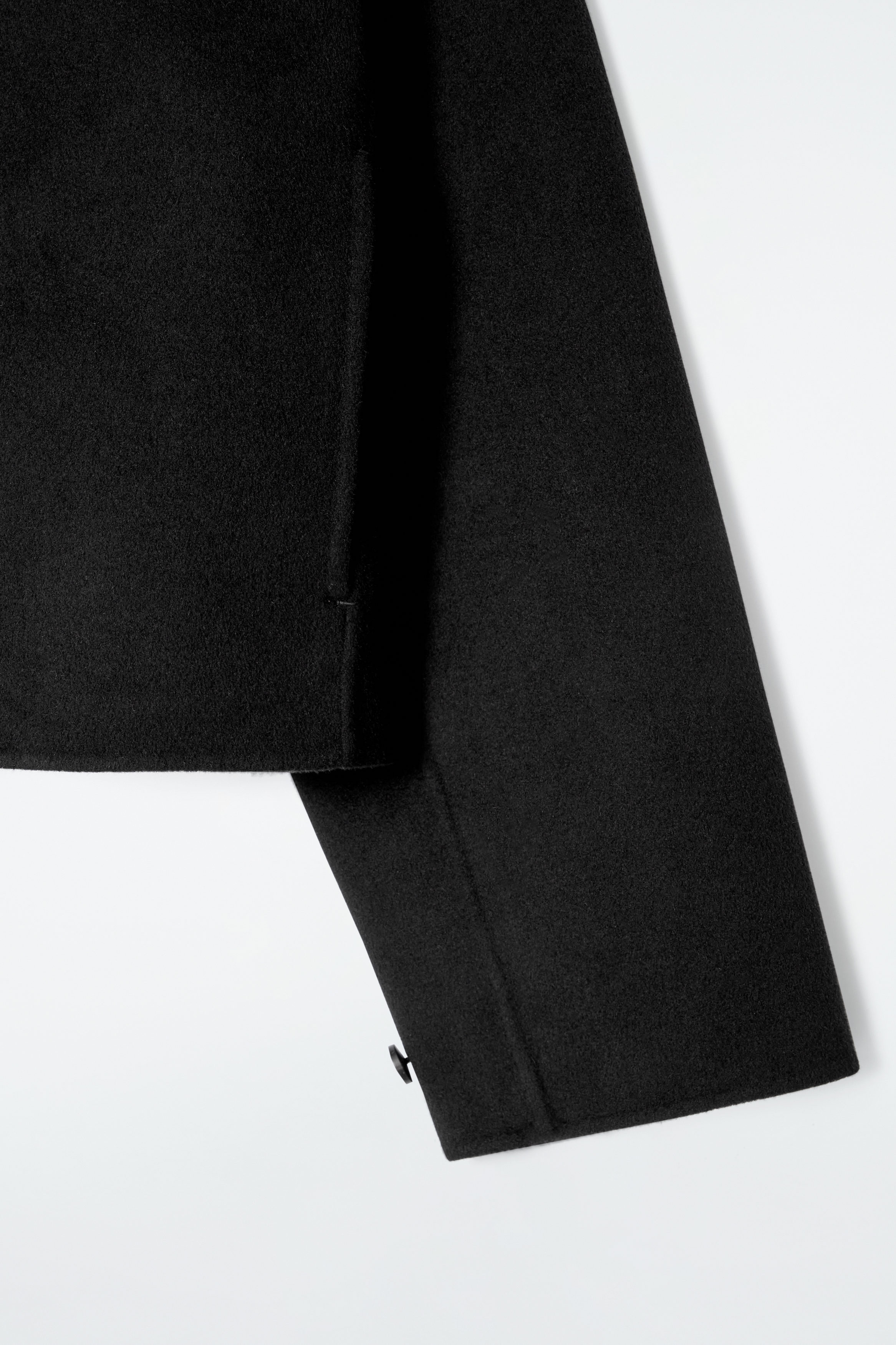 SHORT DOUBLE-FACED WOOL JACKET - BLACK | COS