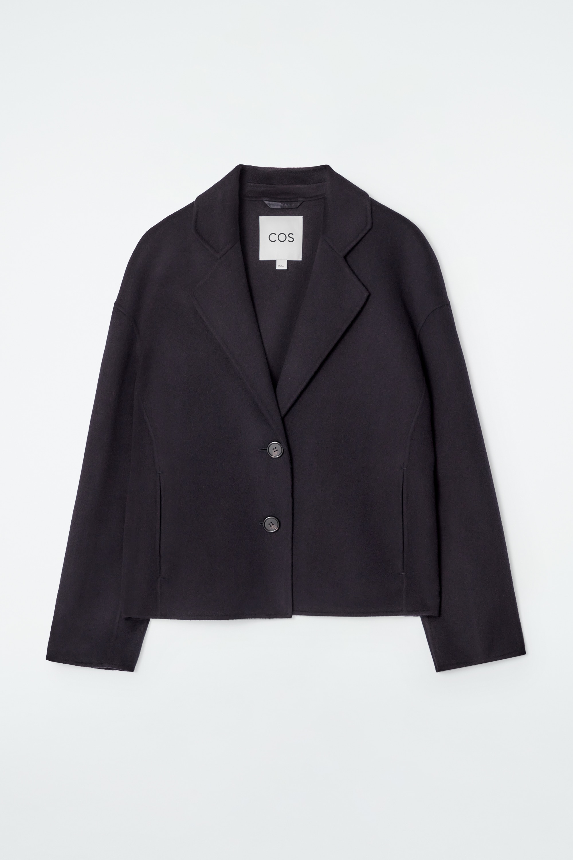 TAILORED DOUBLE-FACED WOOL JACKET - NAVY