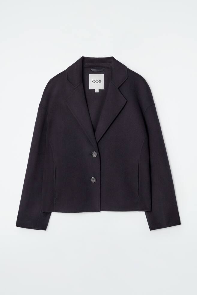 TAILORED DOUBLE-FACED WOOL JACKET - NAVY - 1
