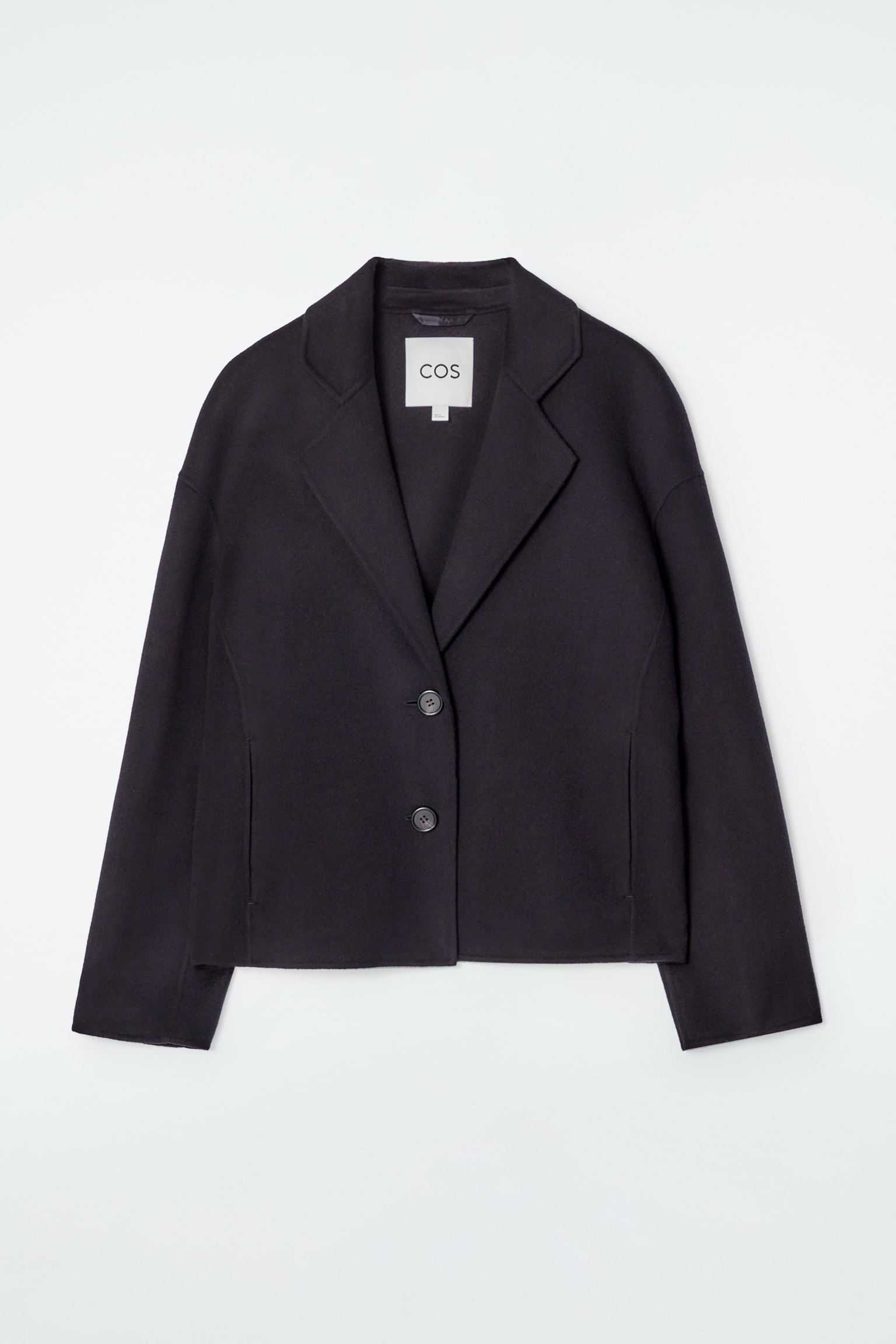 TAILORED DOUBLE-FACED WOOL JACKET - NAVY - 2