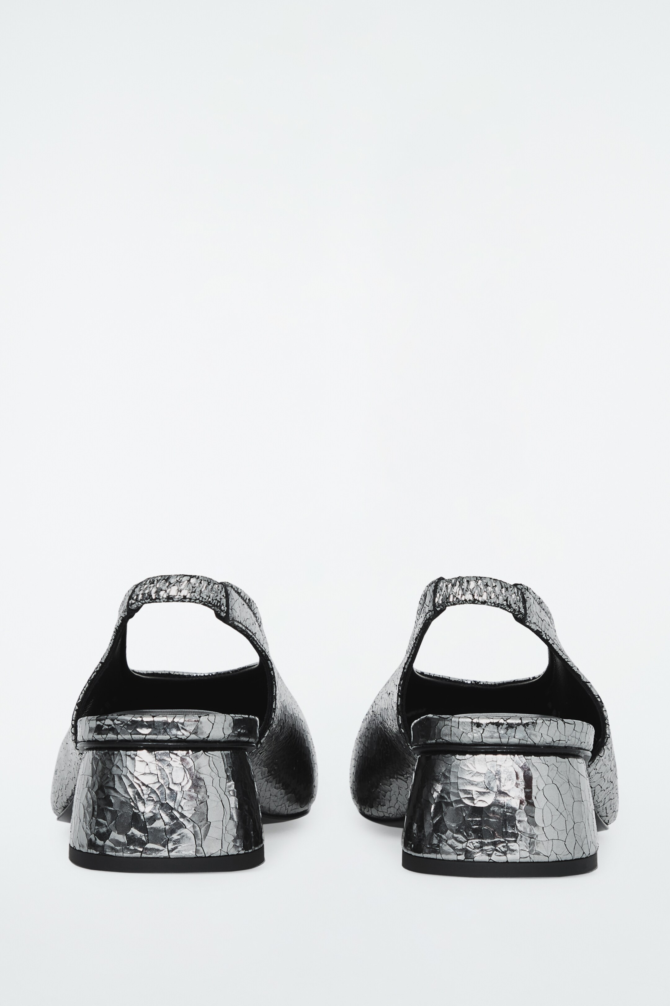 Ingrandisci l'immagine: SQUARE-TOE LEATHER HEELED BALLET PUMPS - SILVER - DONNA | H&M CH 3