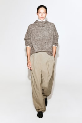 CHUNKY BRUSHED-CASHMERE HOODIE — GRAY MÉLANGE 3