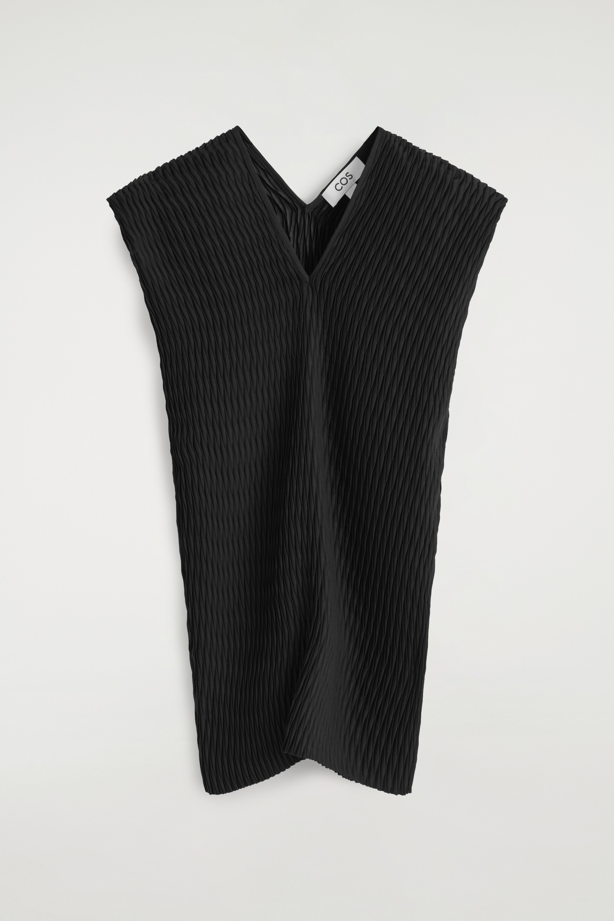 HAUT COL EN V PLISSÉ - NOIR