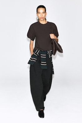PINTUCKED COTTON BLOUSE — BROWN 3