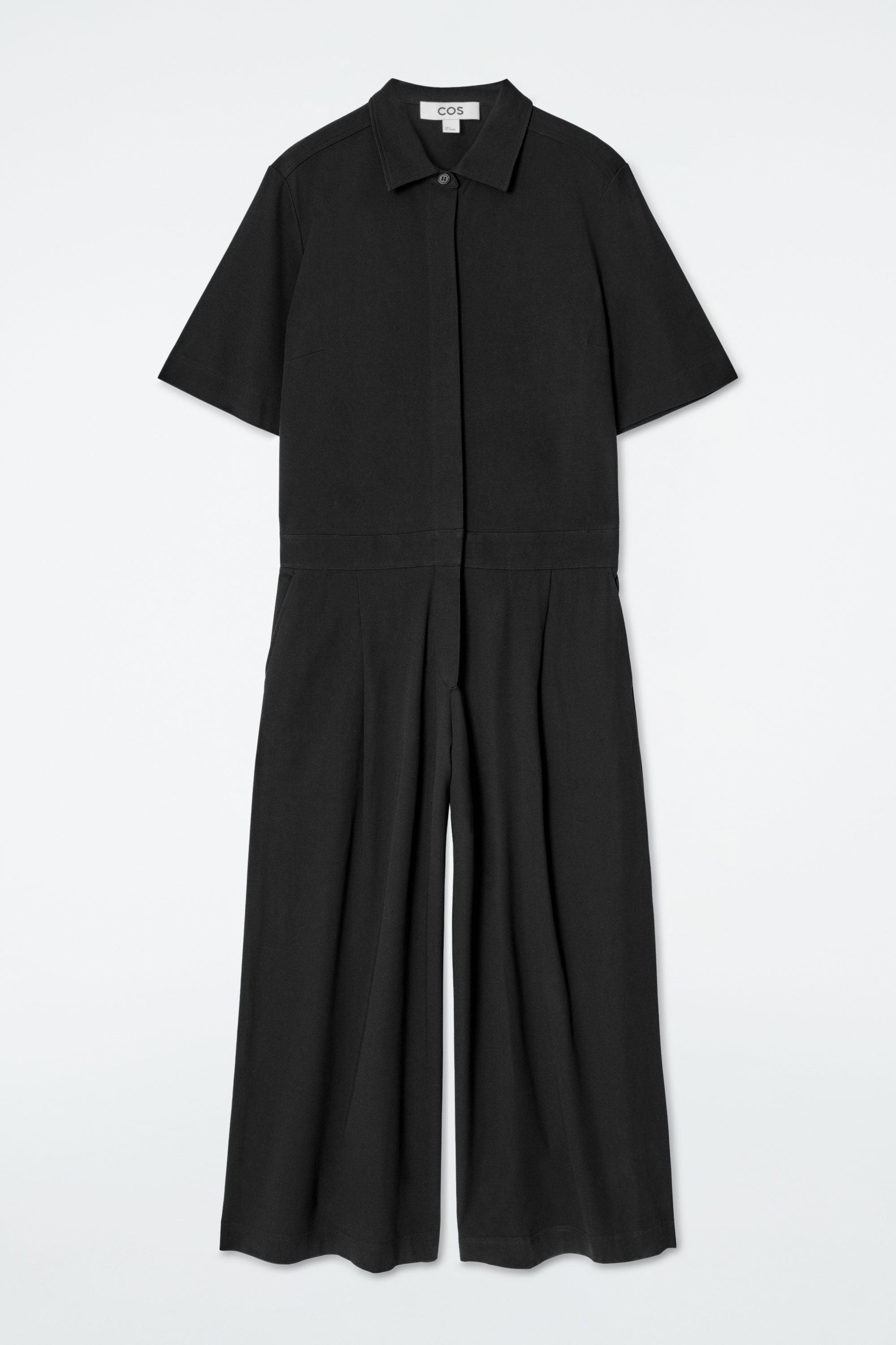 新品 COS コス ラップフロント LINEN JUMPSUIT ブラック 36 WRAP-FRONT LINEN JUMPSUIT - BLACK | COS