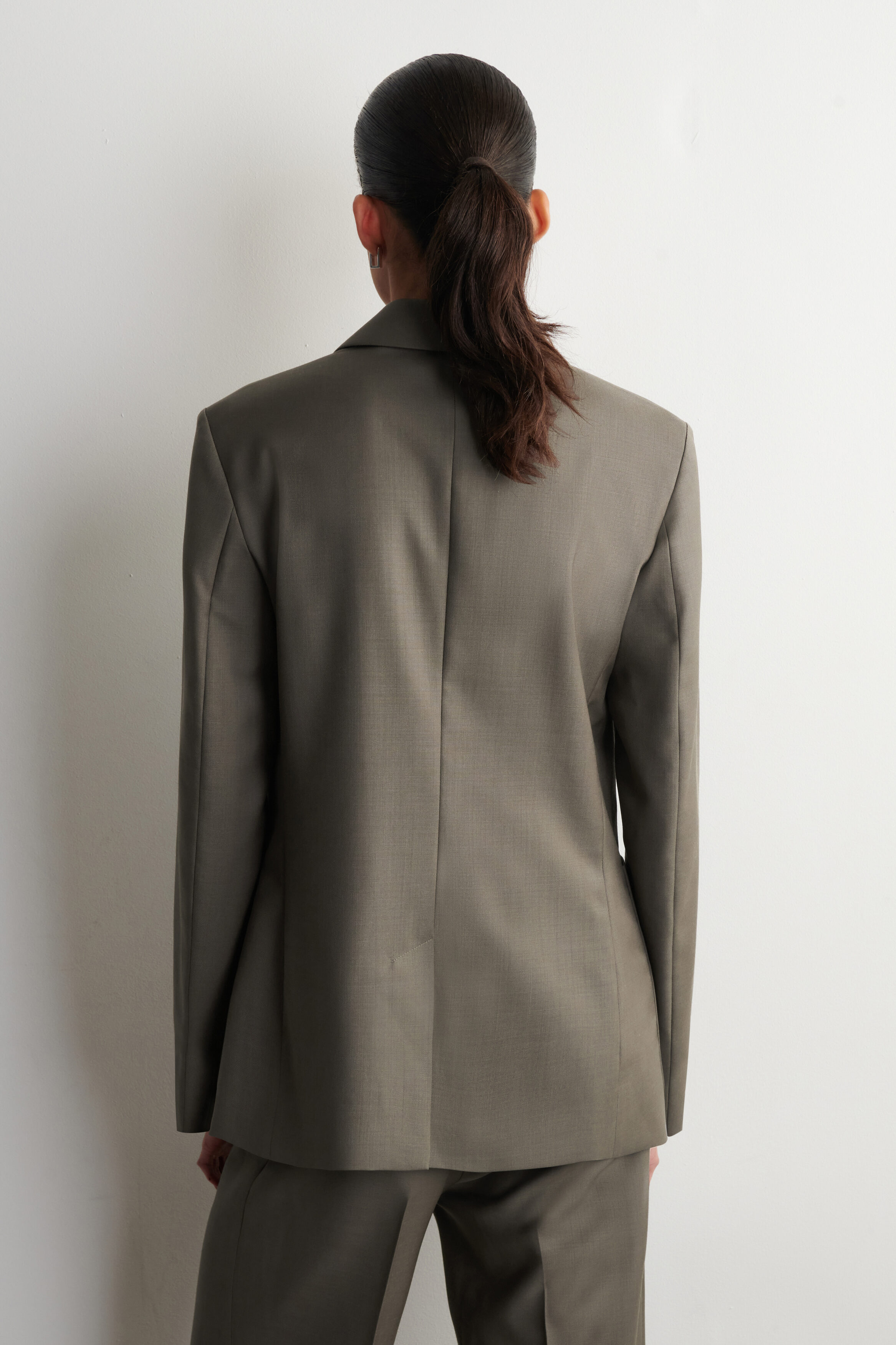 DOUBLE-BREASTED WOOL-TWILL BLAZER - TAUPE | COS US