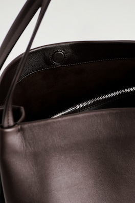 PAVILION TOTE BAG - LEATHER — BROWN 4