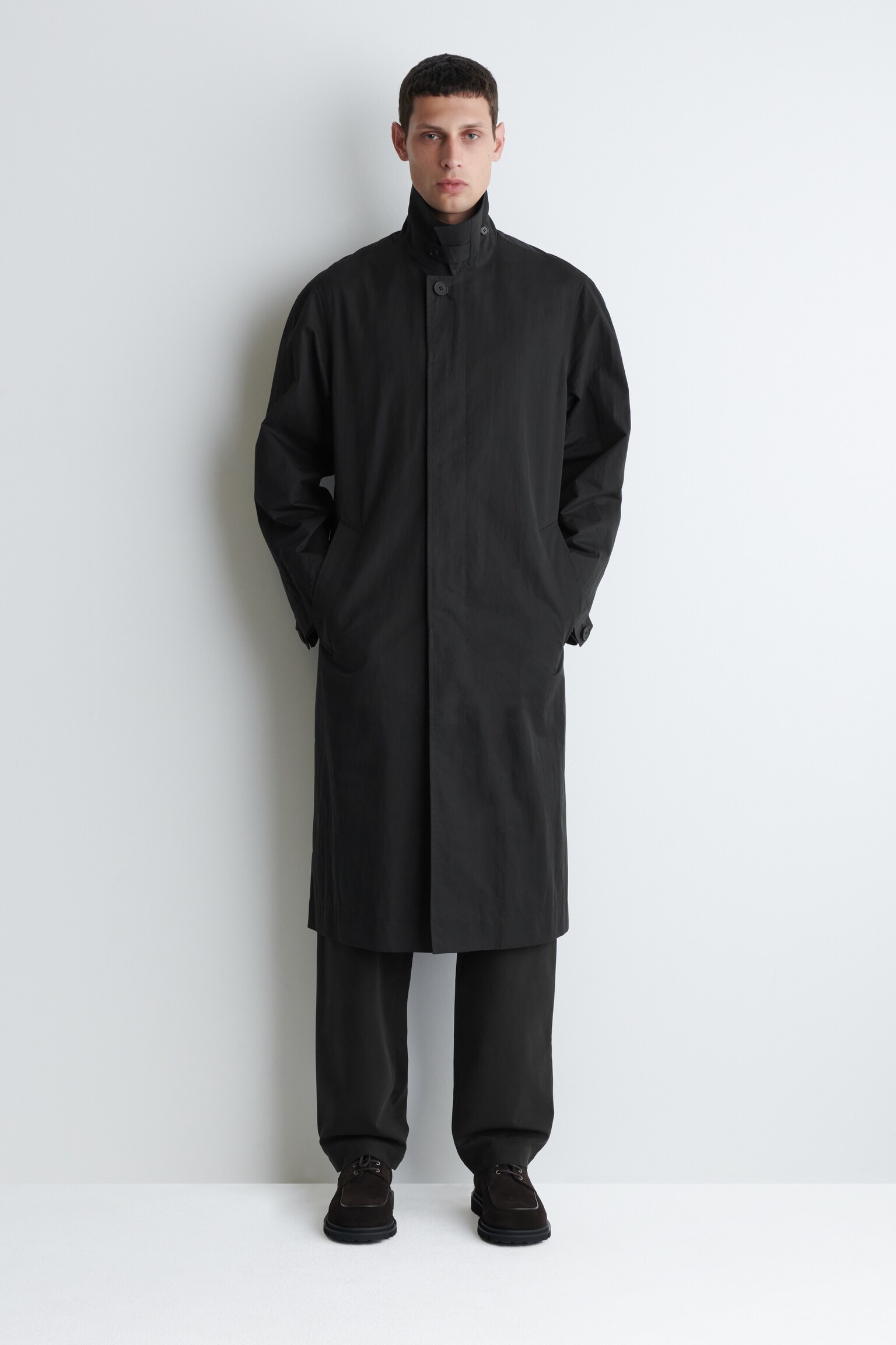 COTTON TRENCH COAT - NERO - 5