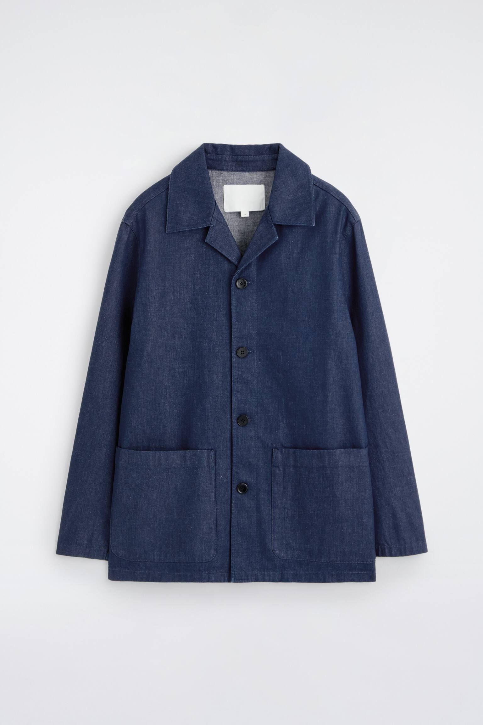 DENIM OVERSHIRT - INDIGO/שמנת - 2