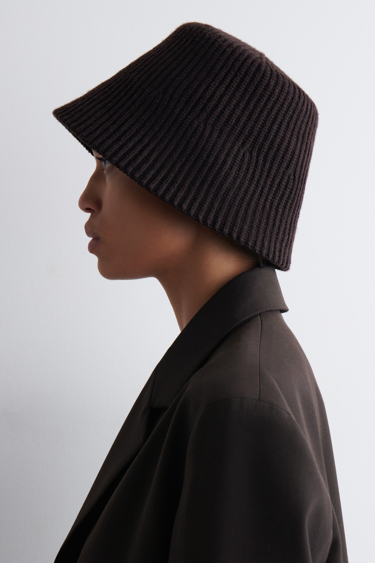 GORRO PESCADOR DE CANALÉ EN MEZCLA DE LANA - MARRÓN OSCURO/NEGRO - 4
