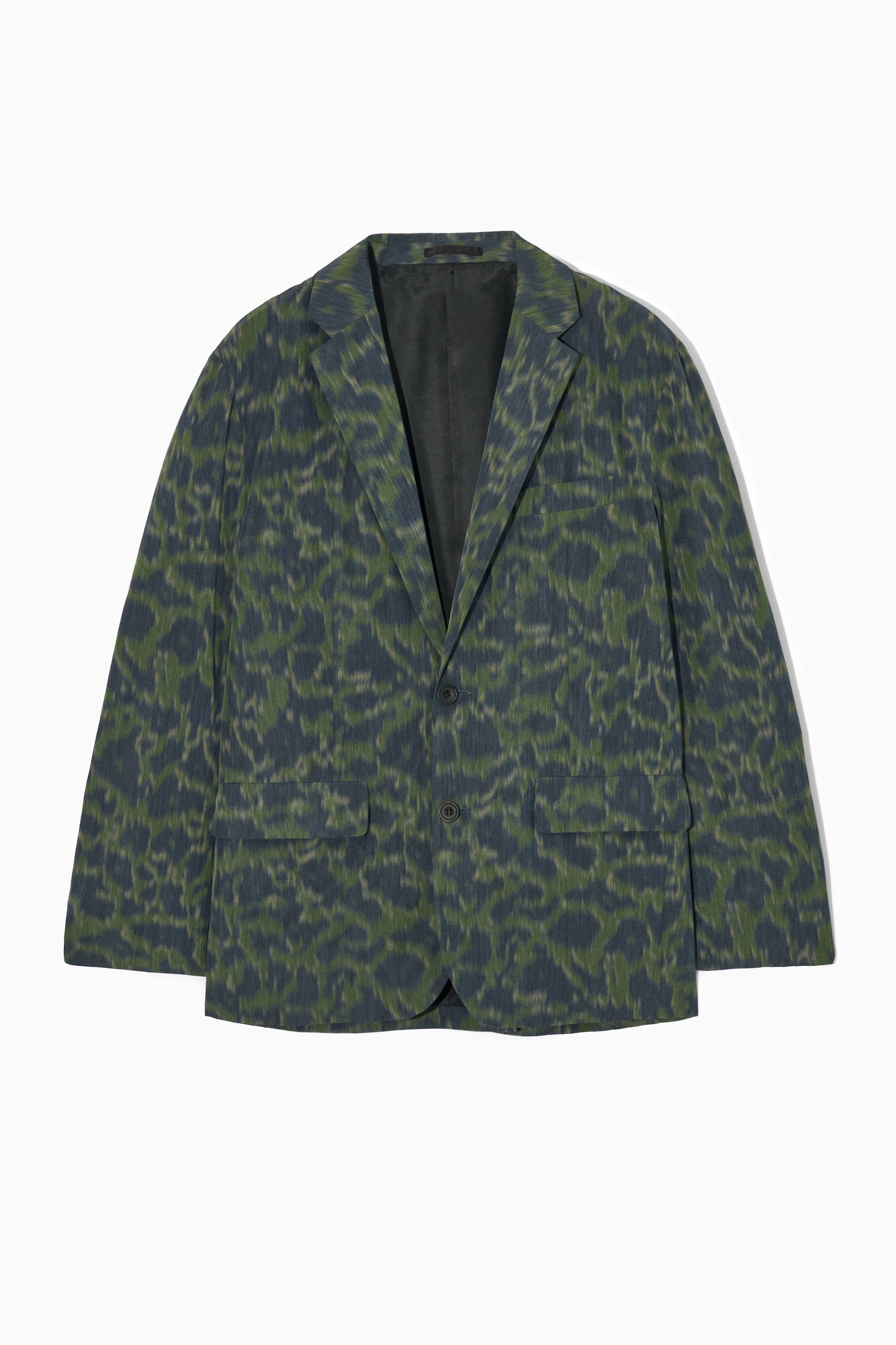 ANIMAL-JACQUARD SINGLE-BREASTED BLAZER - REGULAR - KHAKI / BROWN