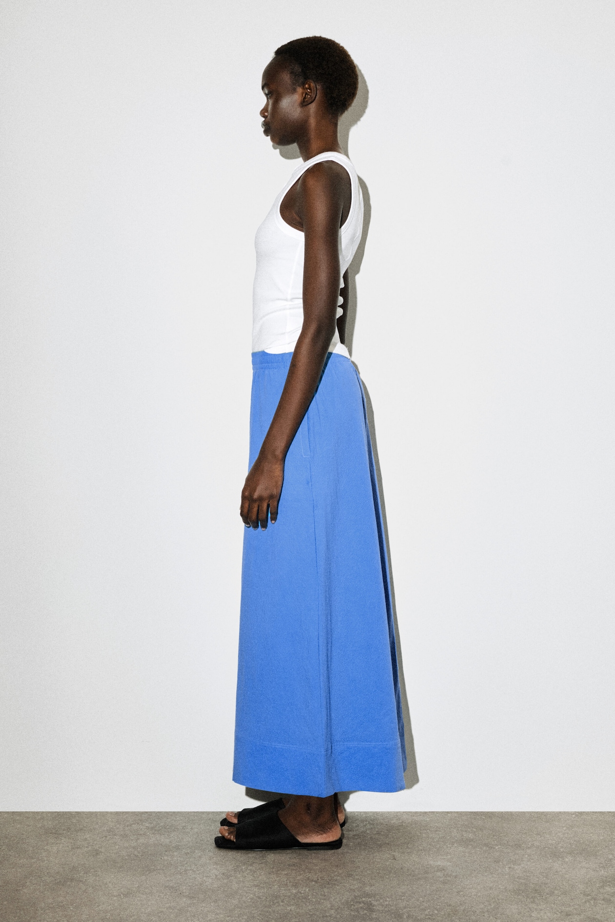 SEERSUCKER CULOTTES — BLUE