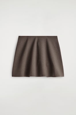 FLARED JERSEY MINI SKIRT — BROWN 7