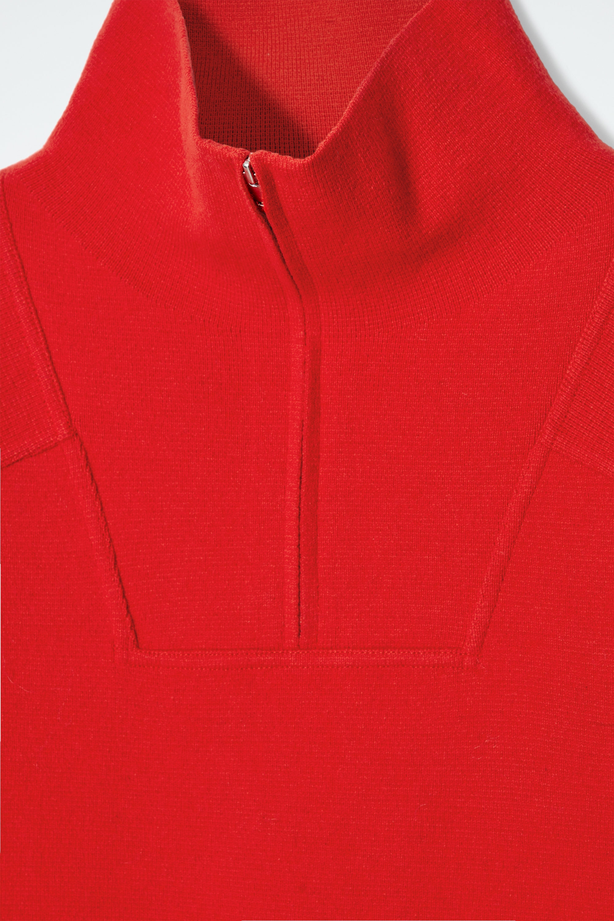MERINO WOOL HALF-ZIP SWEATER - BRIGHT RED | COS