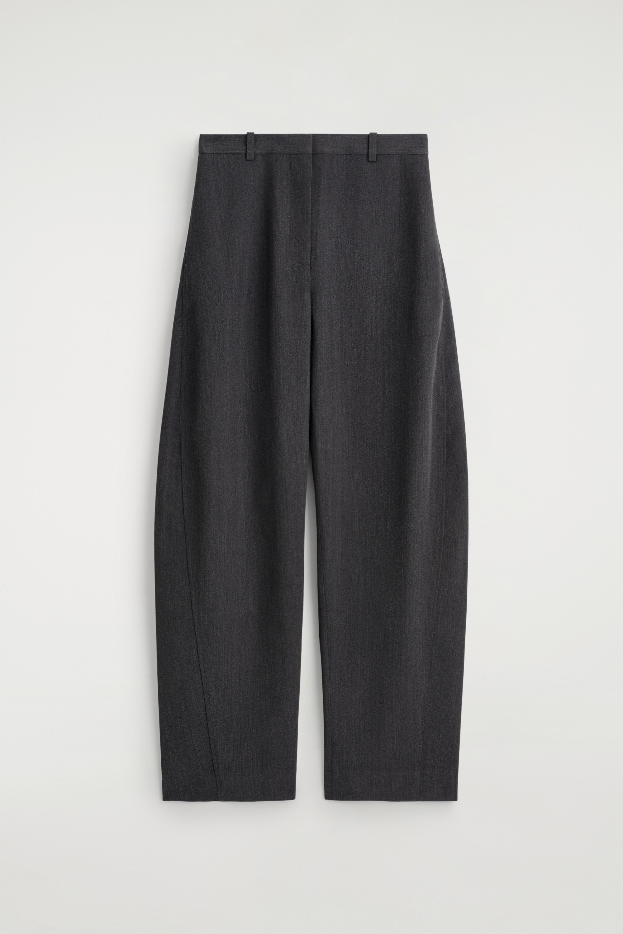 PANTALÓN BARREL LEG EN MEZCLA DE LANA - GRIS MARENGO