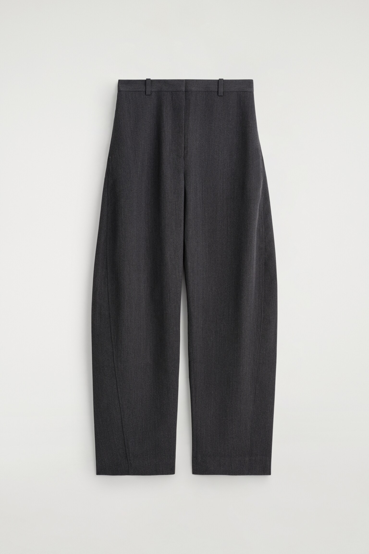HOSE AUS WOLL-MIX MIT BARREL-BEIN - ANTHRAZIT - 2