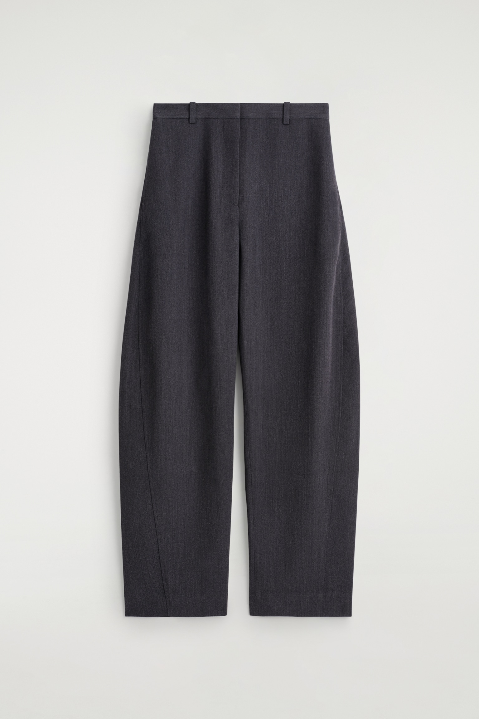 PANTALONI IN MISTO LANA DAL TAGLIO BARREL - ANTRACITE - 2