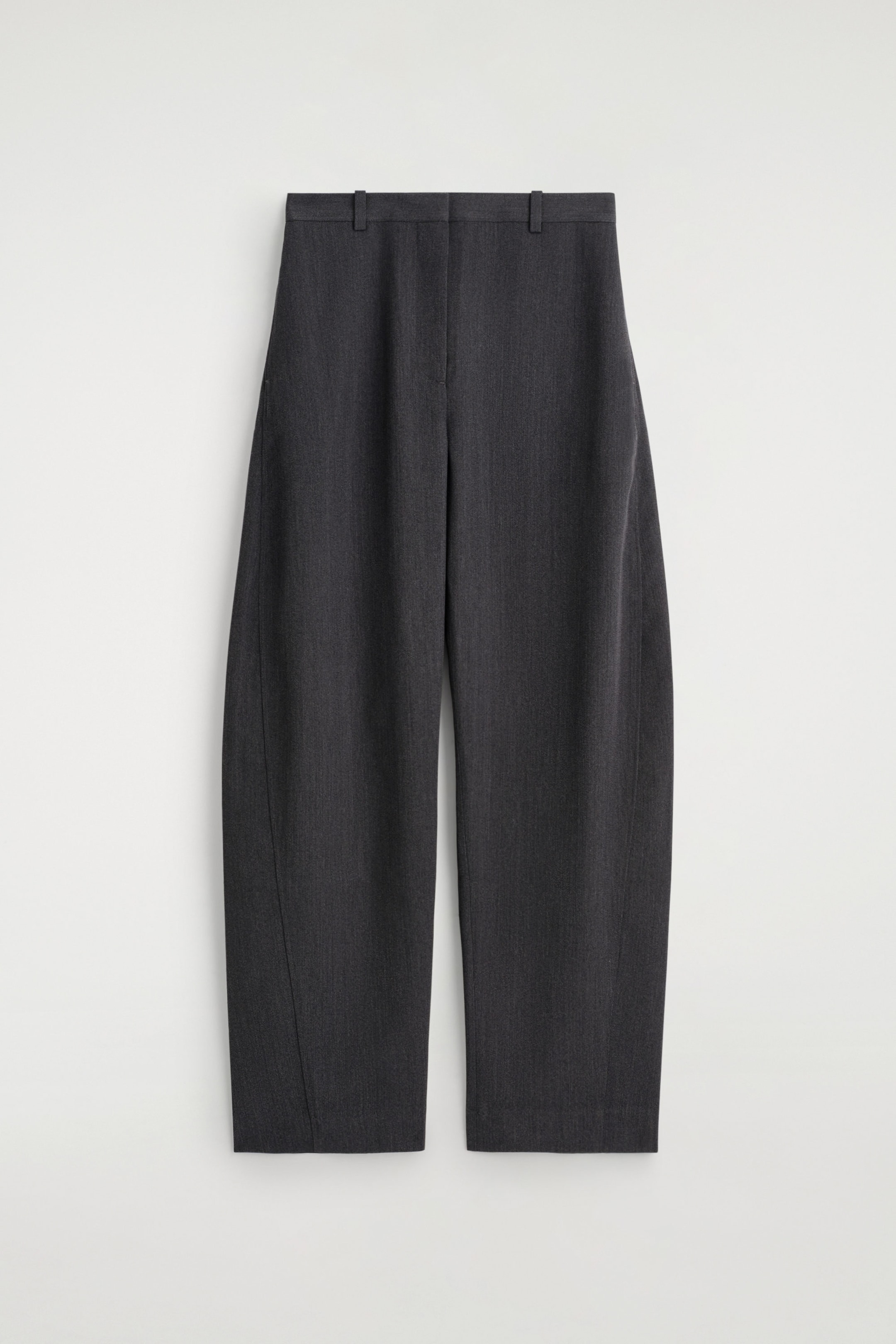 WOOL-BLEND BARREL-LEG PANTS