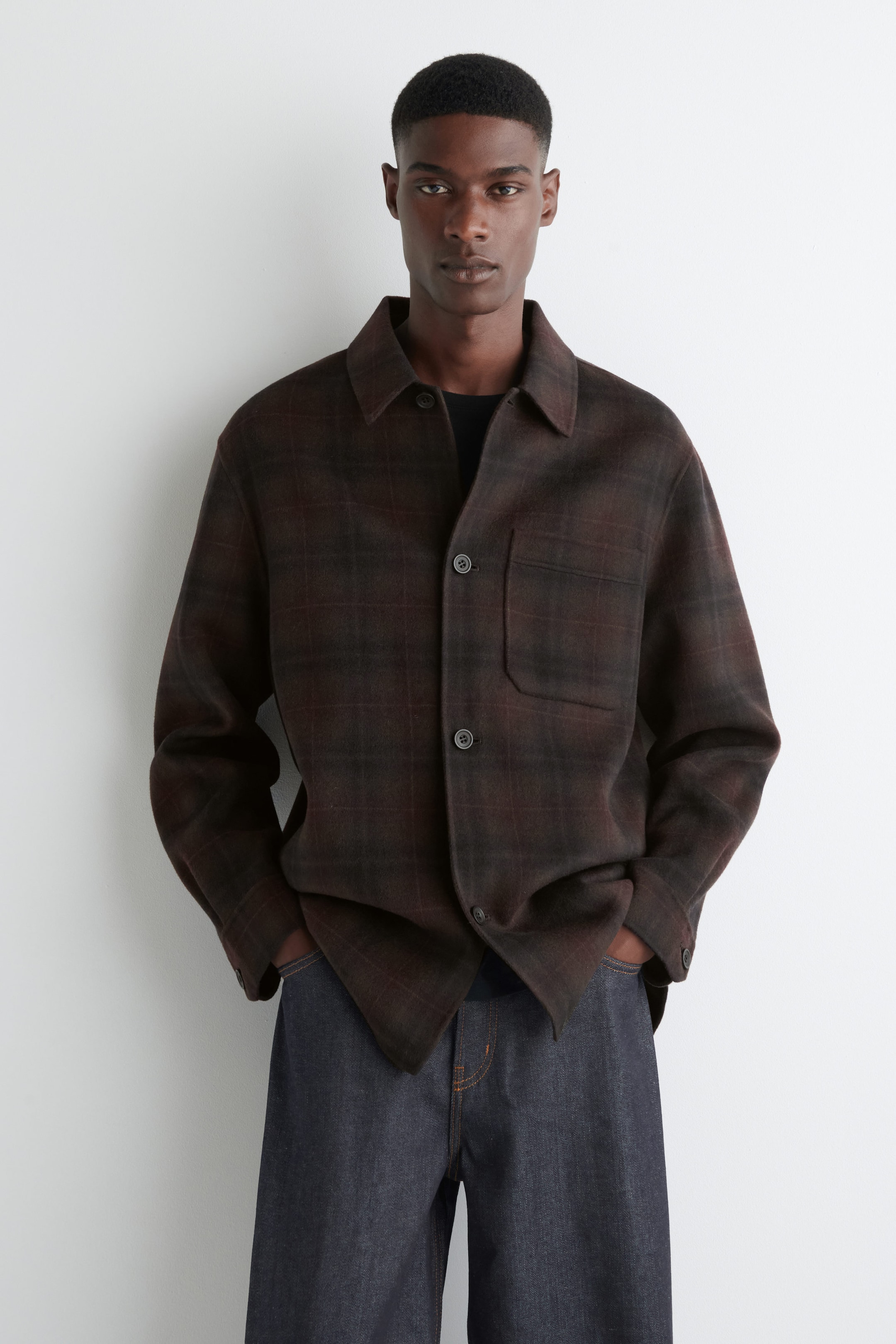 SPLIT WOOL OVERSHIRT