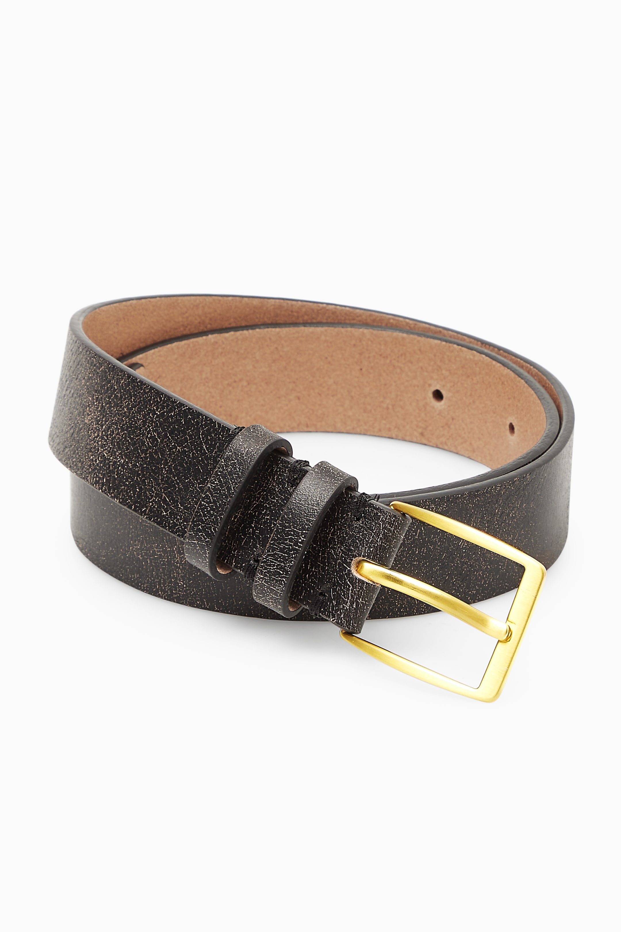 Näytä suurempi kuva: CRACKED LEATHER BELT - DARK BROWN - NAISET | H&M FI 1