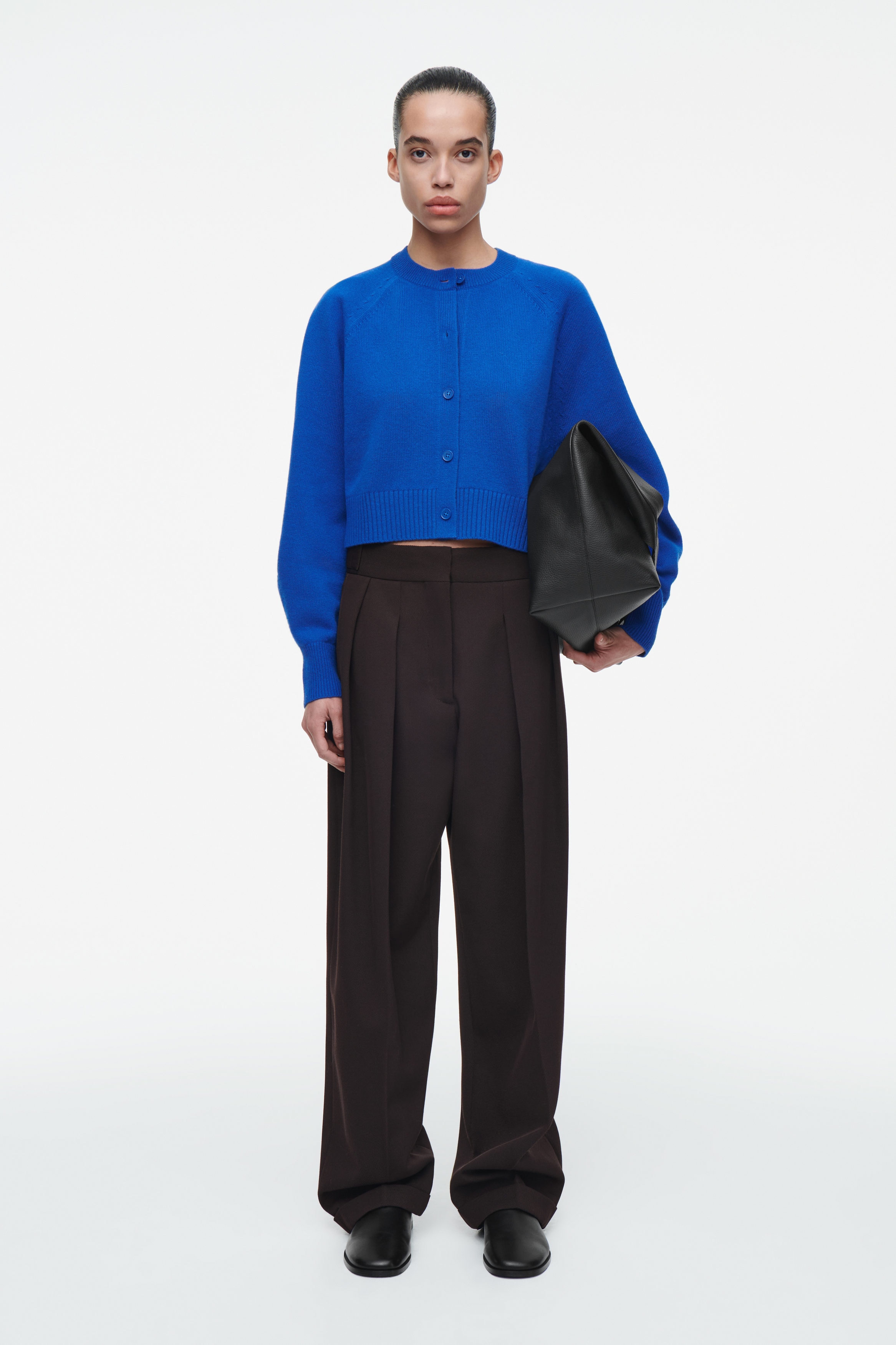 CROPPED WOOL CARDIGAN - COBALT BLUE | COS US