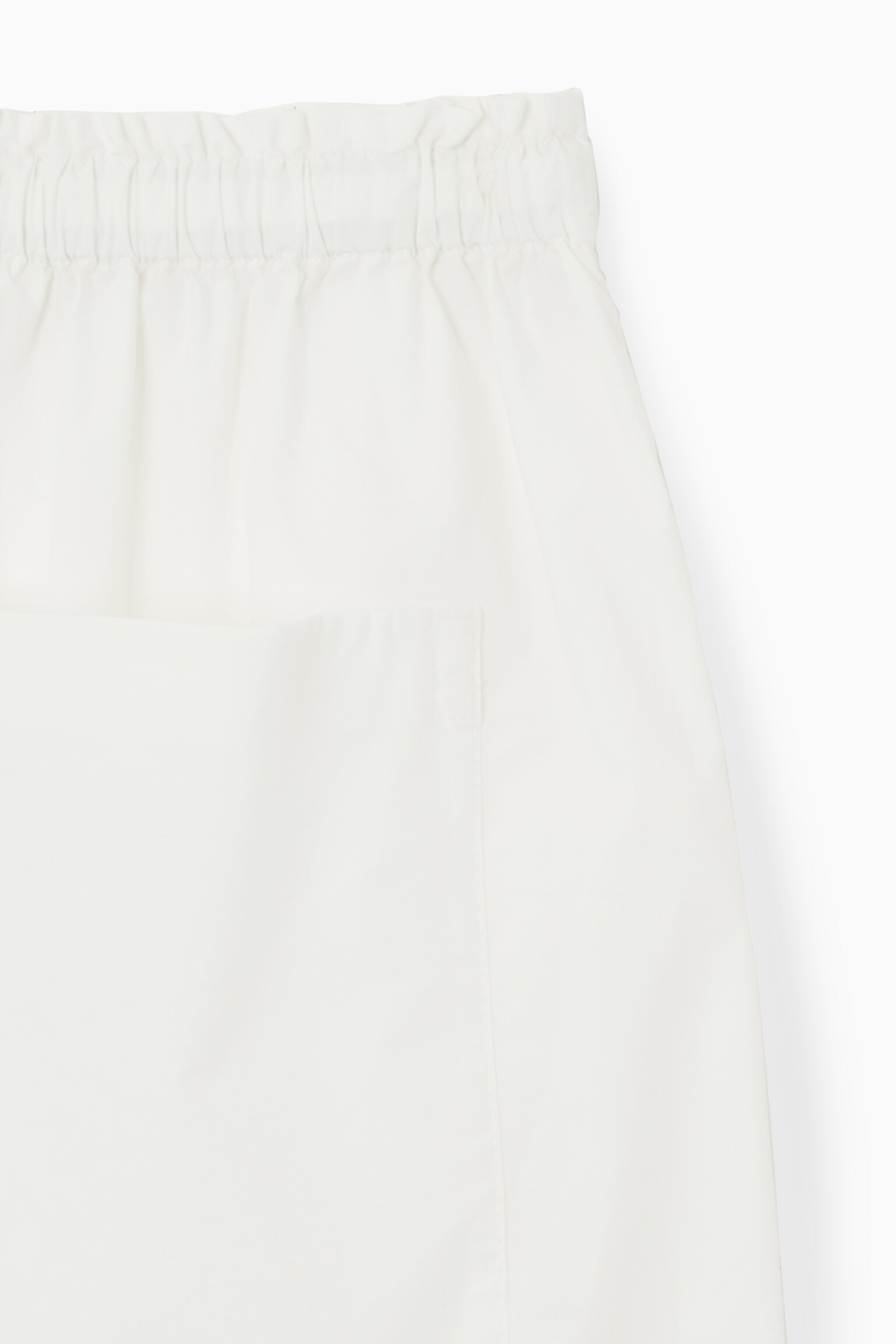 GATHERED DRAWSTRING SHORTS - WHITE/BROWN - 2