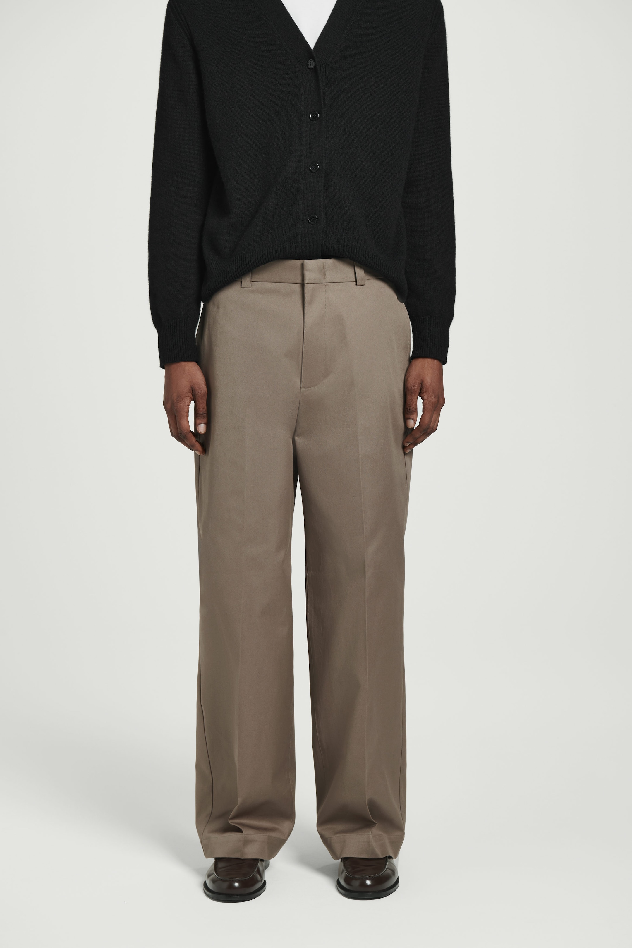 RELAXED COTTON STRAIGHT-LEG TROUSERS