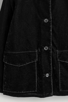 FLOCKED-DENIM JACKET — BLACK 1