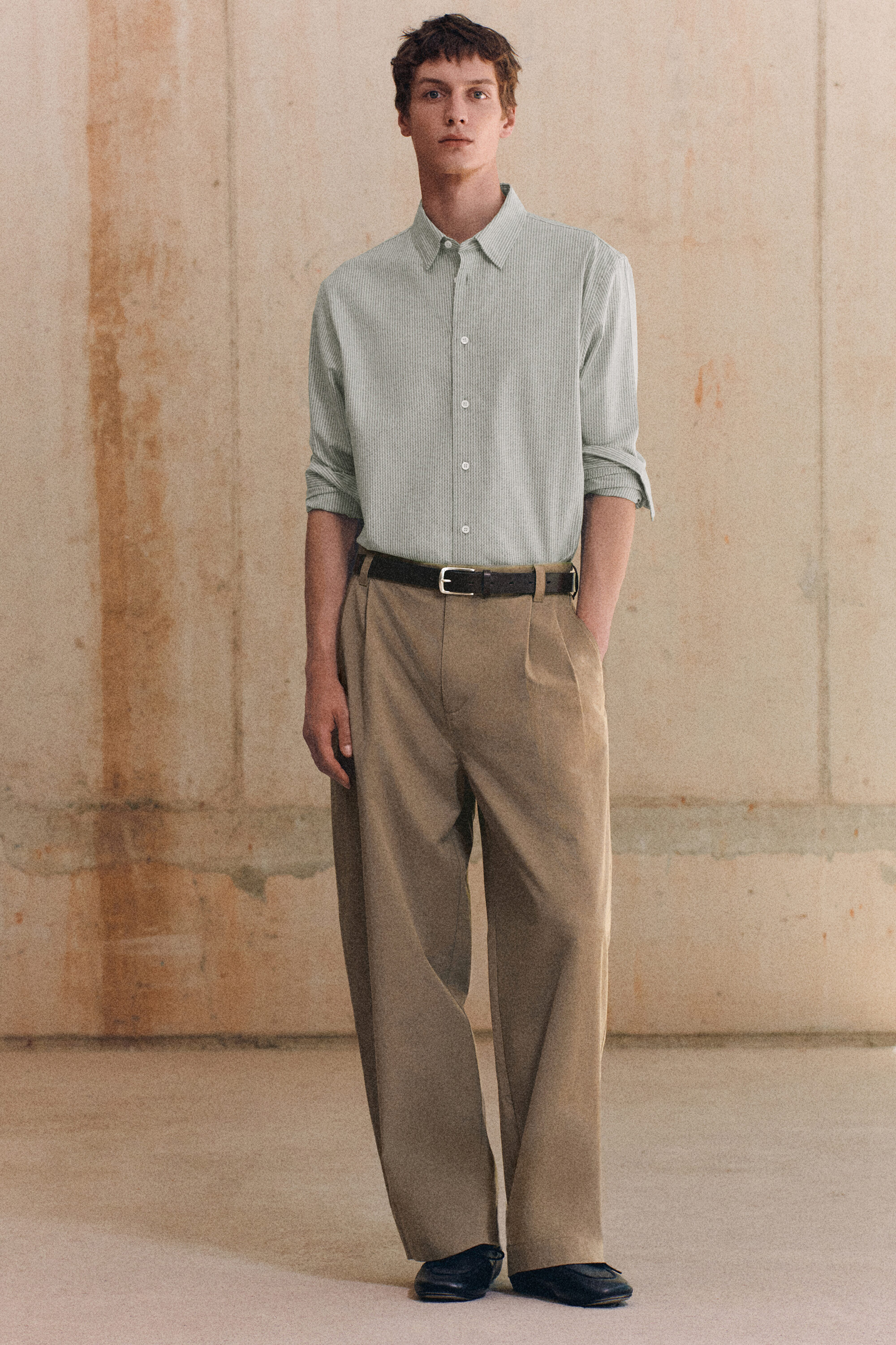 COTTON OXFORD SHIRT - GREEN / WHITE / STRIPED | COS US