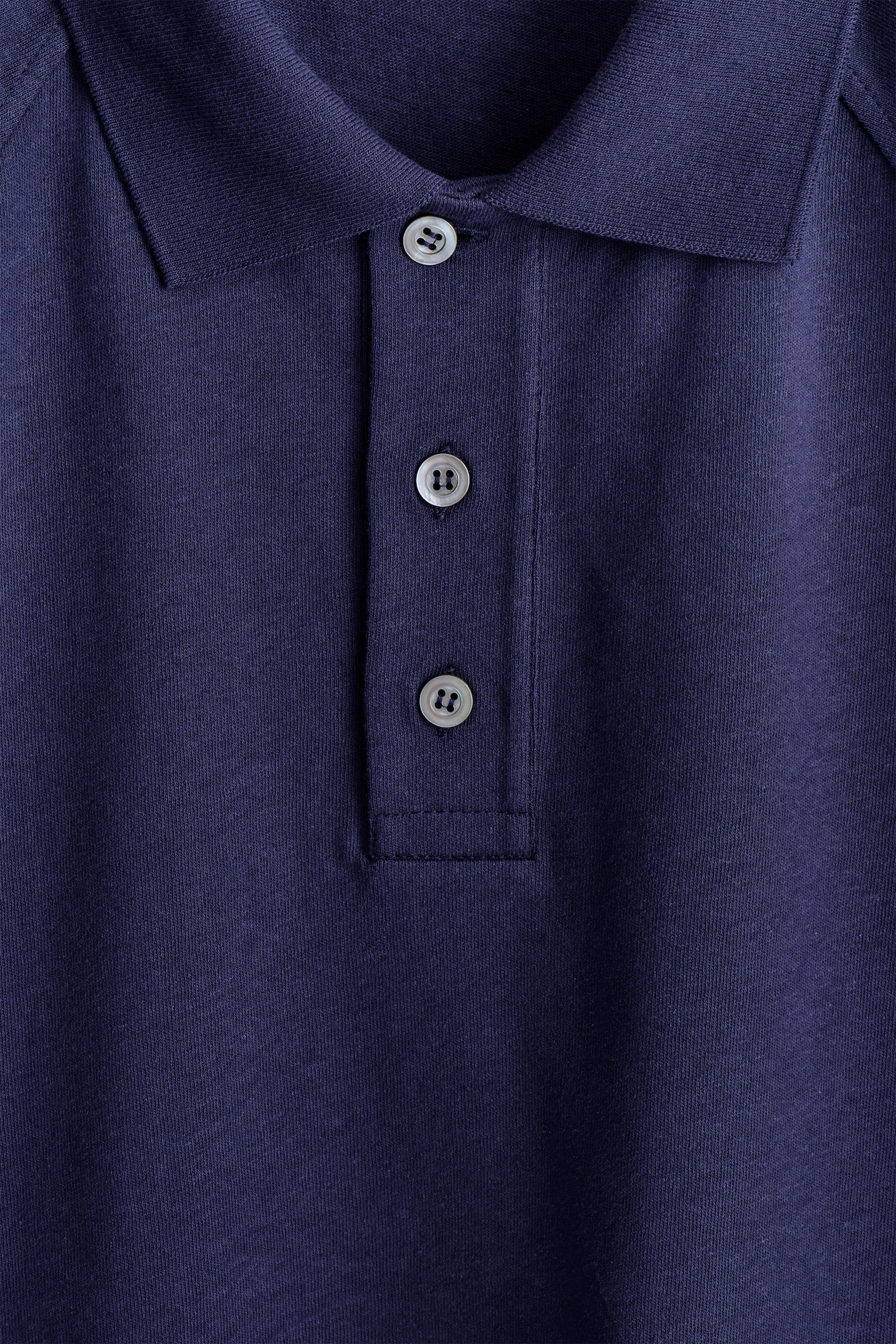 POLO EN MEZCLA DE ALGODÓN Y LINO RELAXED FIT - AZUL MARINO/MARRÓN - 3