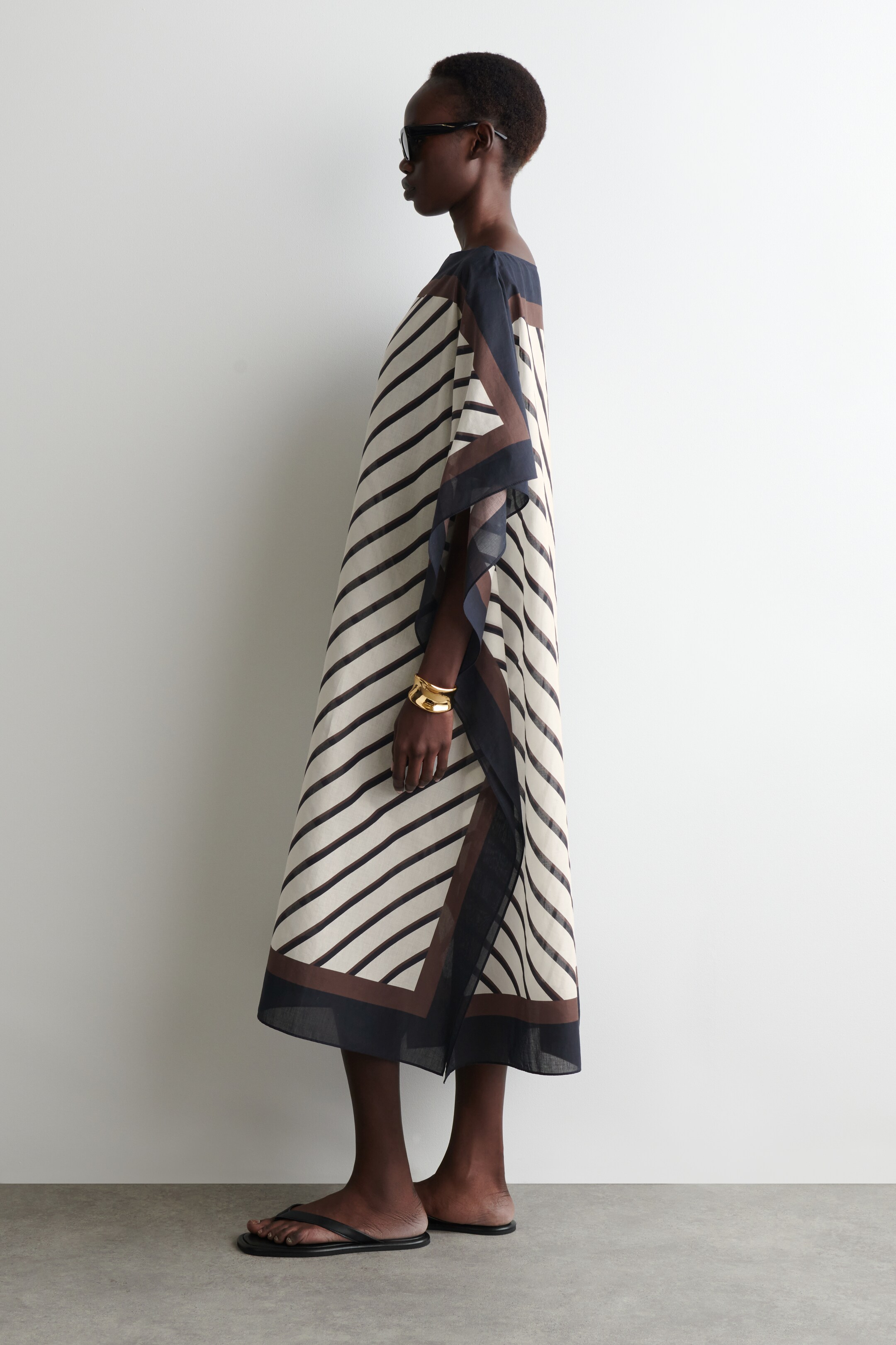 Visualizza immagine più grande: CAFTANO DRAPPEGGIATO IN COTONE - AVORIO / BLU NAVY / A RIGHE - DONNA | H&M IT 3