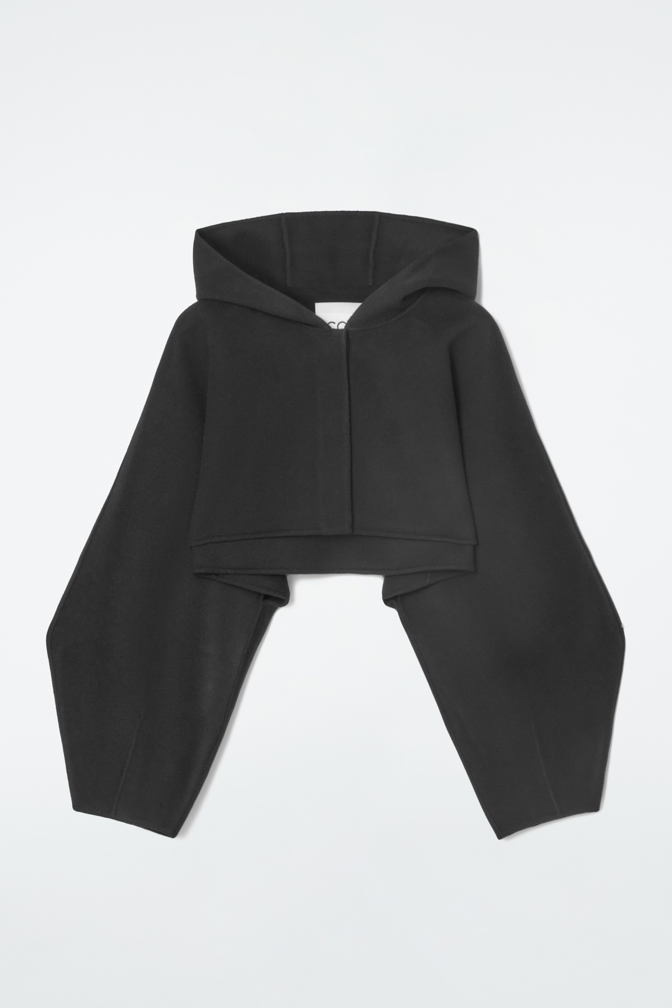 Ingrandisci l'immagine: CROPPED DOUBLE-FACED WOOL HOODED JACKET - BLACK - DONNA | H&M CH 1