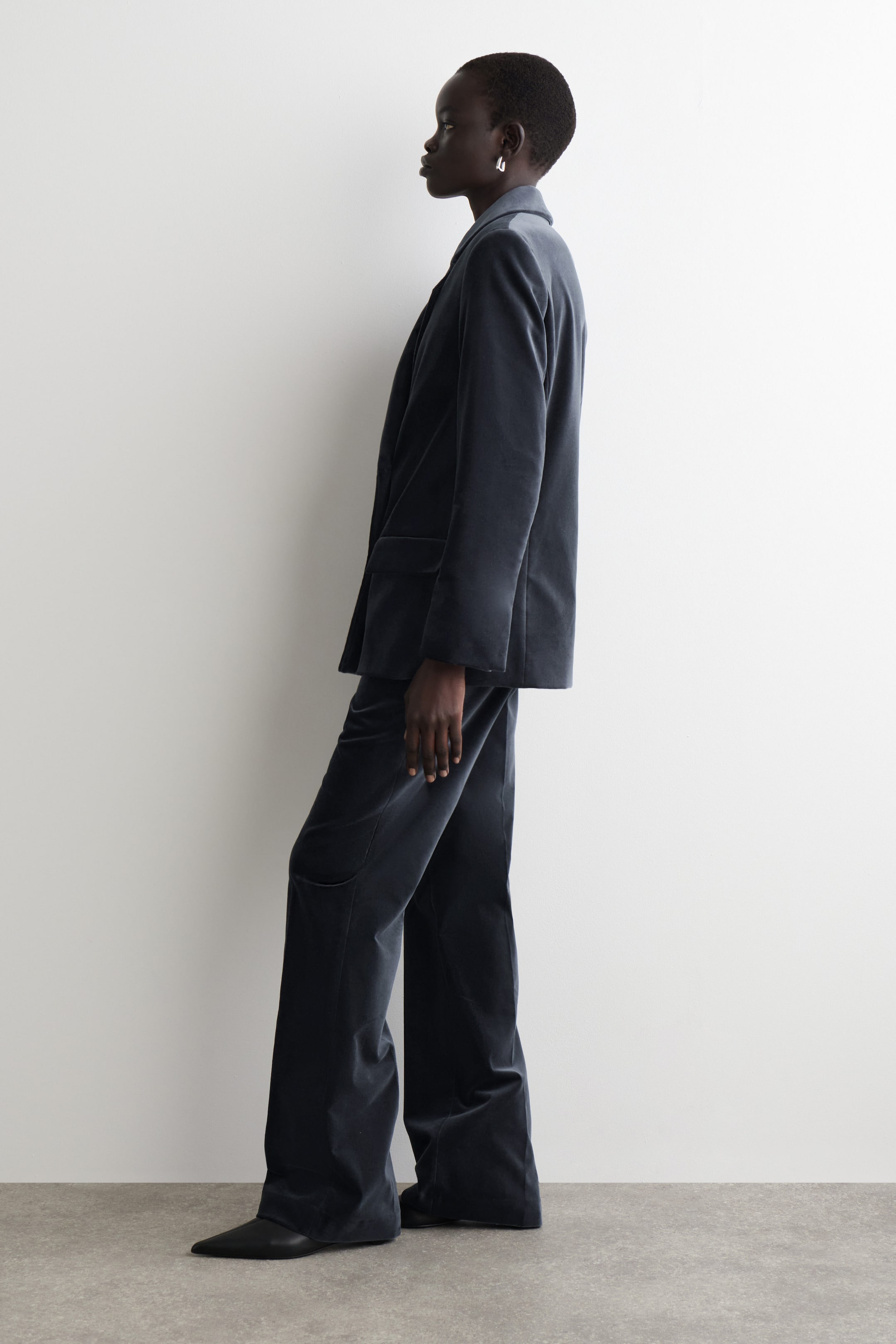 VELVET DOUBLE-BREASTED BLAZER